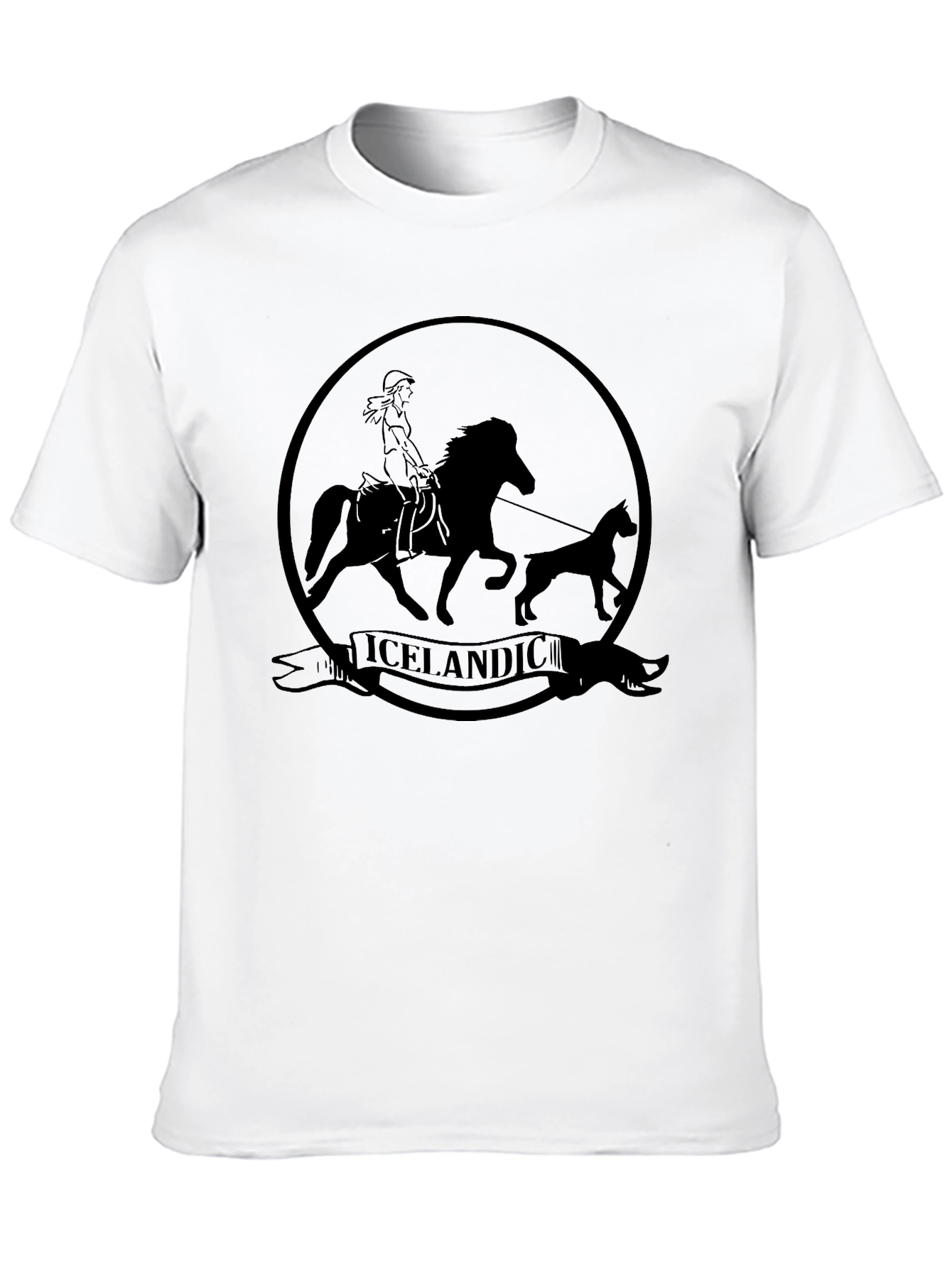 Icelandic Horse and Dog Graphic Tee