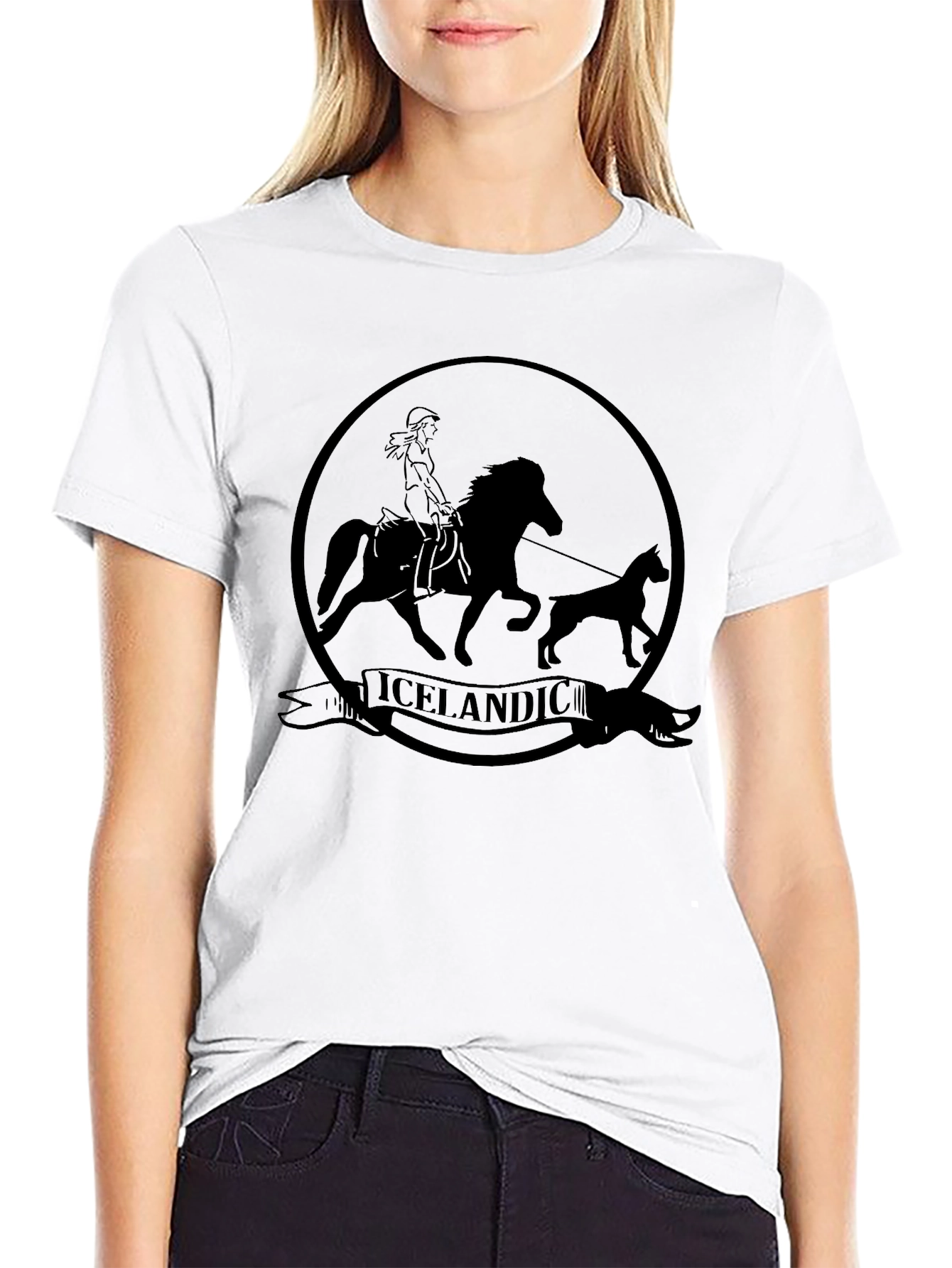 Icelandic Horse and Dog Graphic Tee