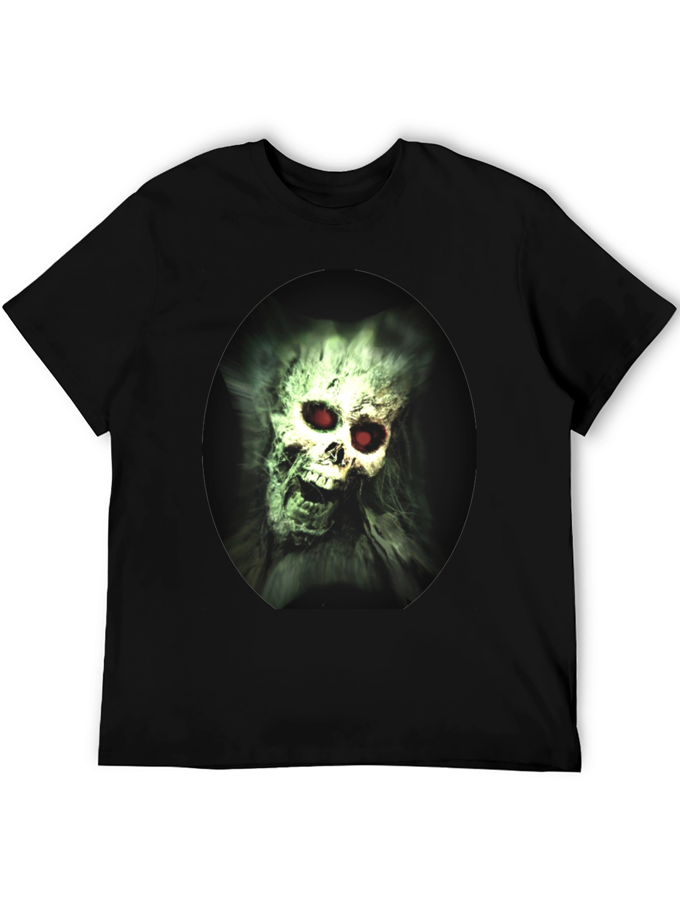 Creepy Skull Graphic Print Black T-Shirt