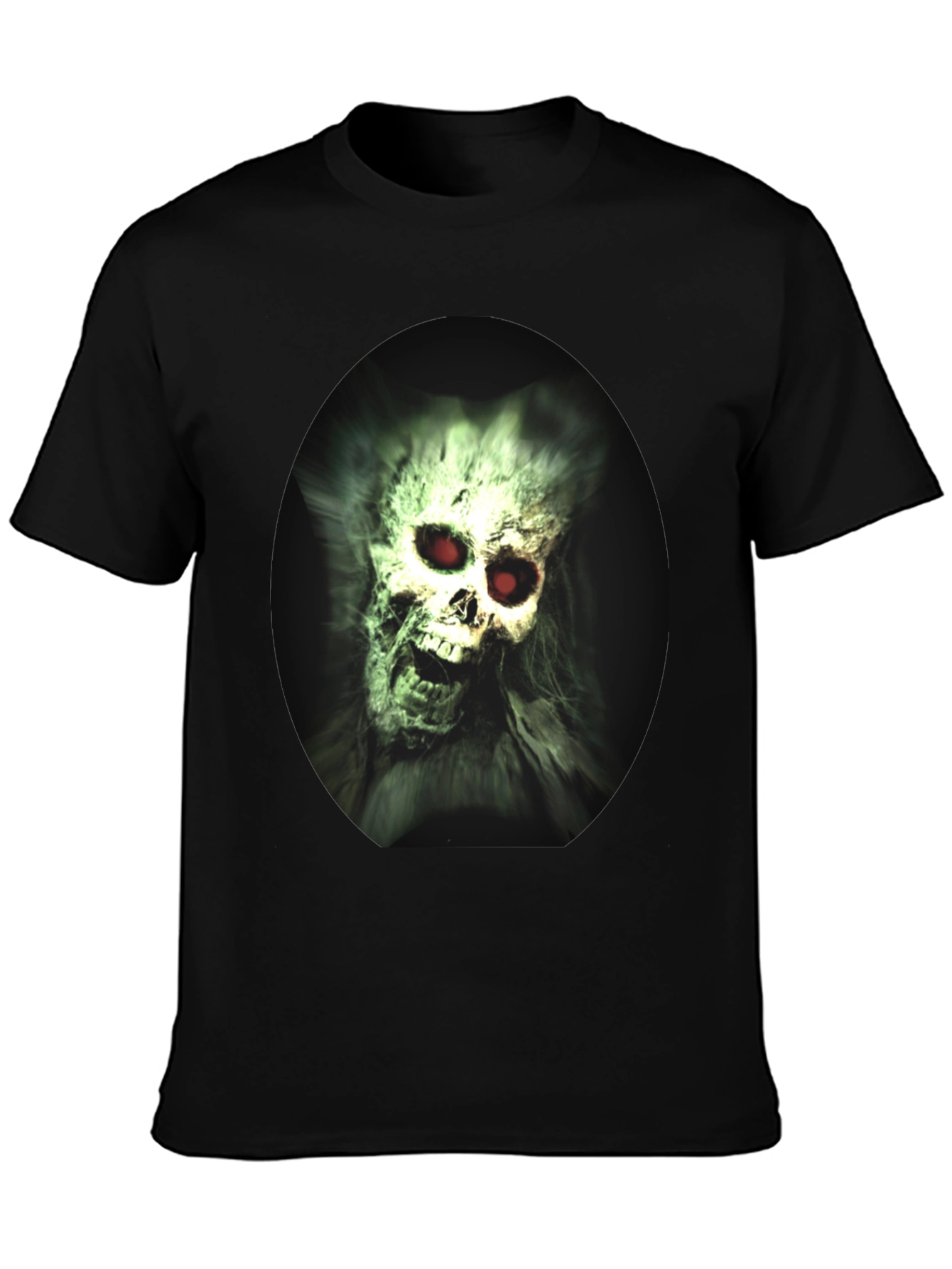 Creepy Skull Graphic Print Black T-Shirt