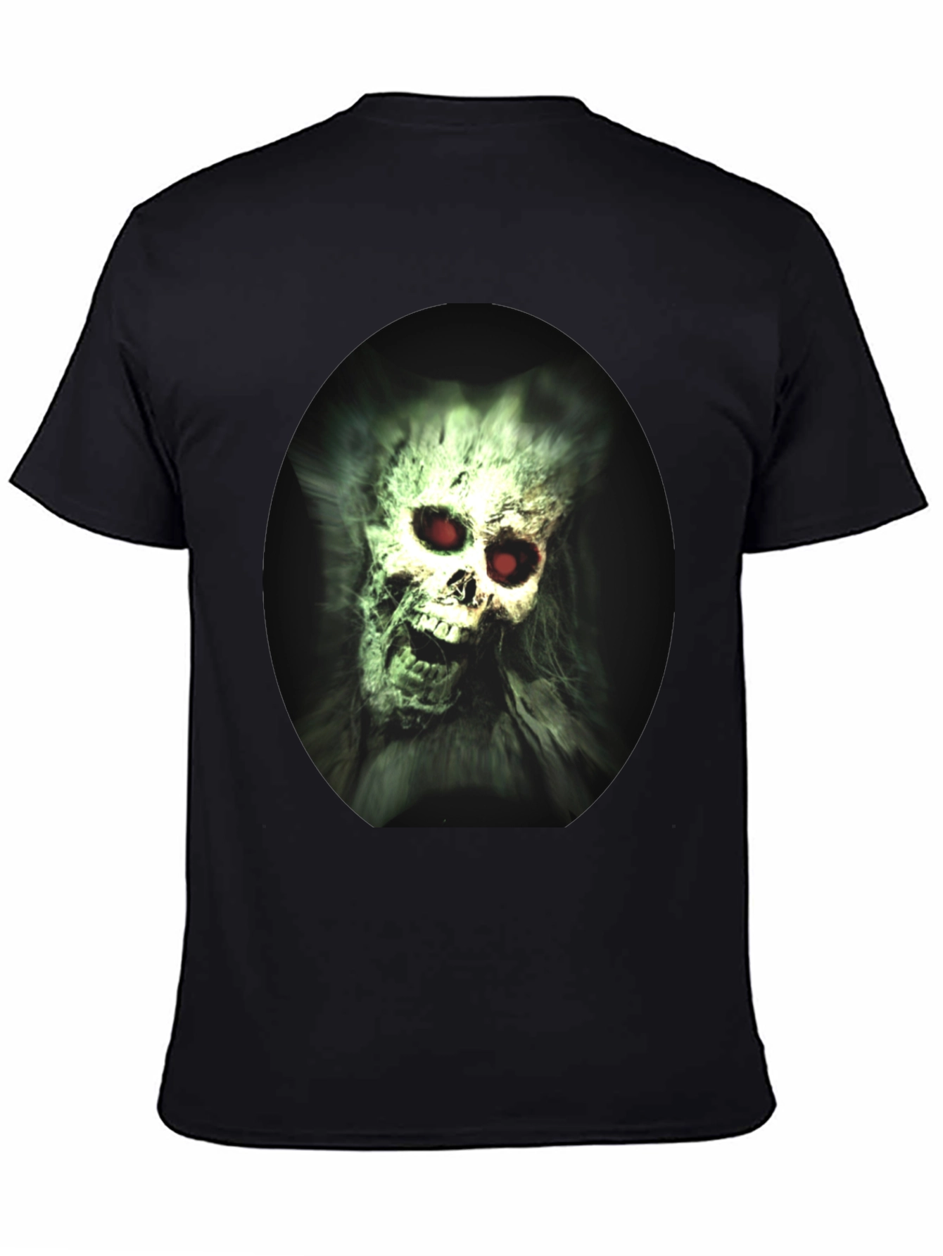 Creepy Skull Graphic Print Black T-Shirt