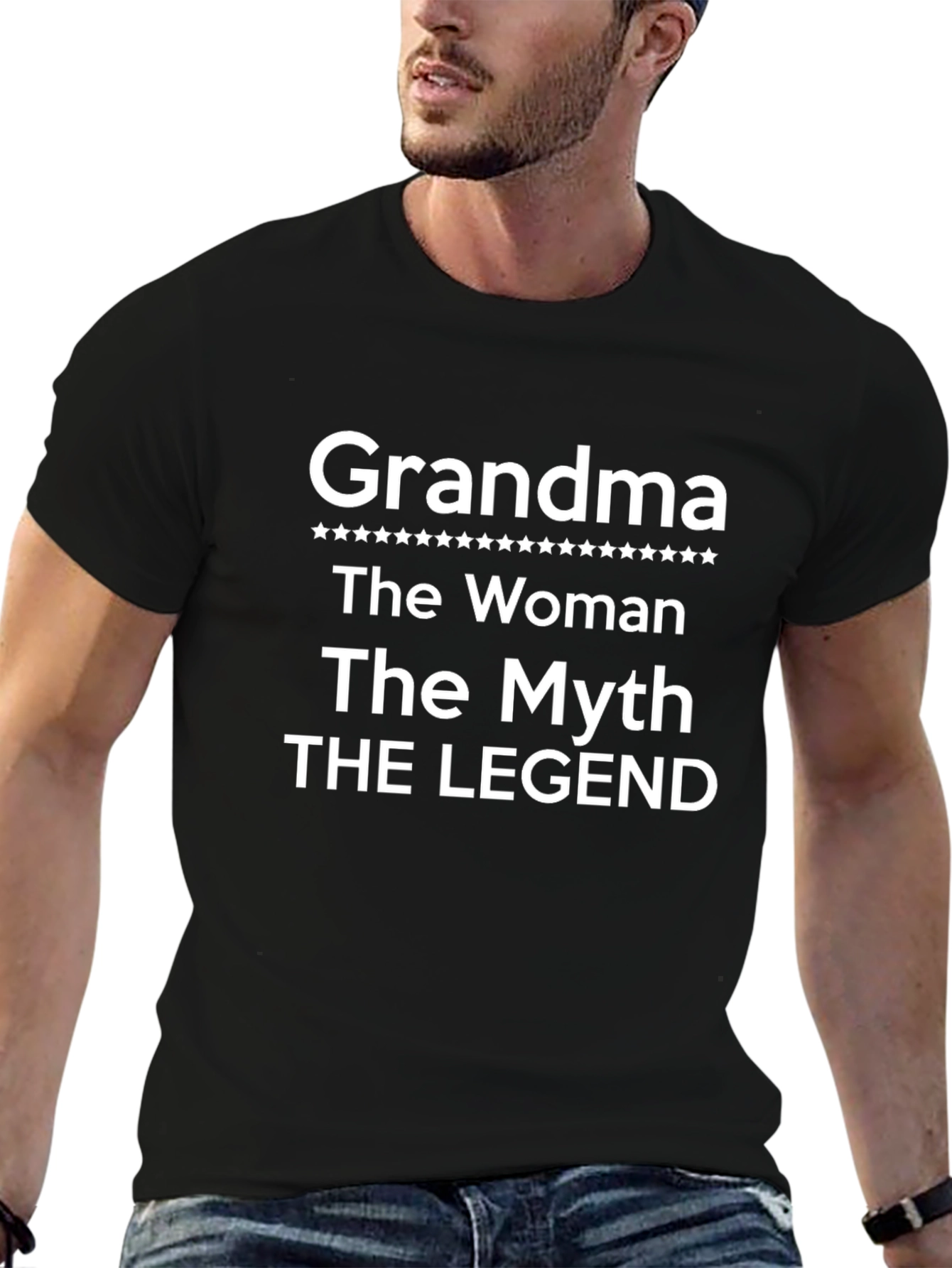 Grandma The Woman Myth Legend T-Shirt - Black