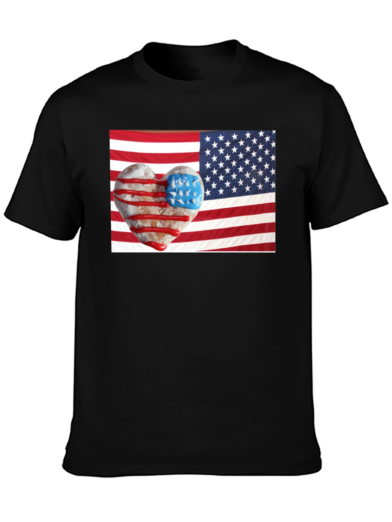 Patriotic Donut Heart USA Flag T-Shirt