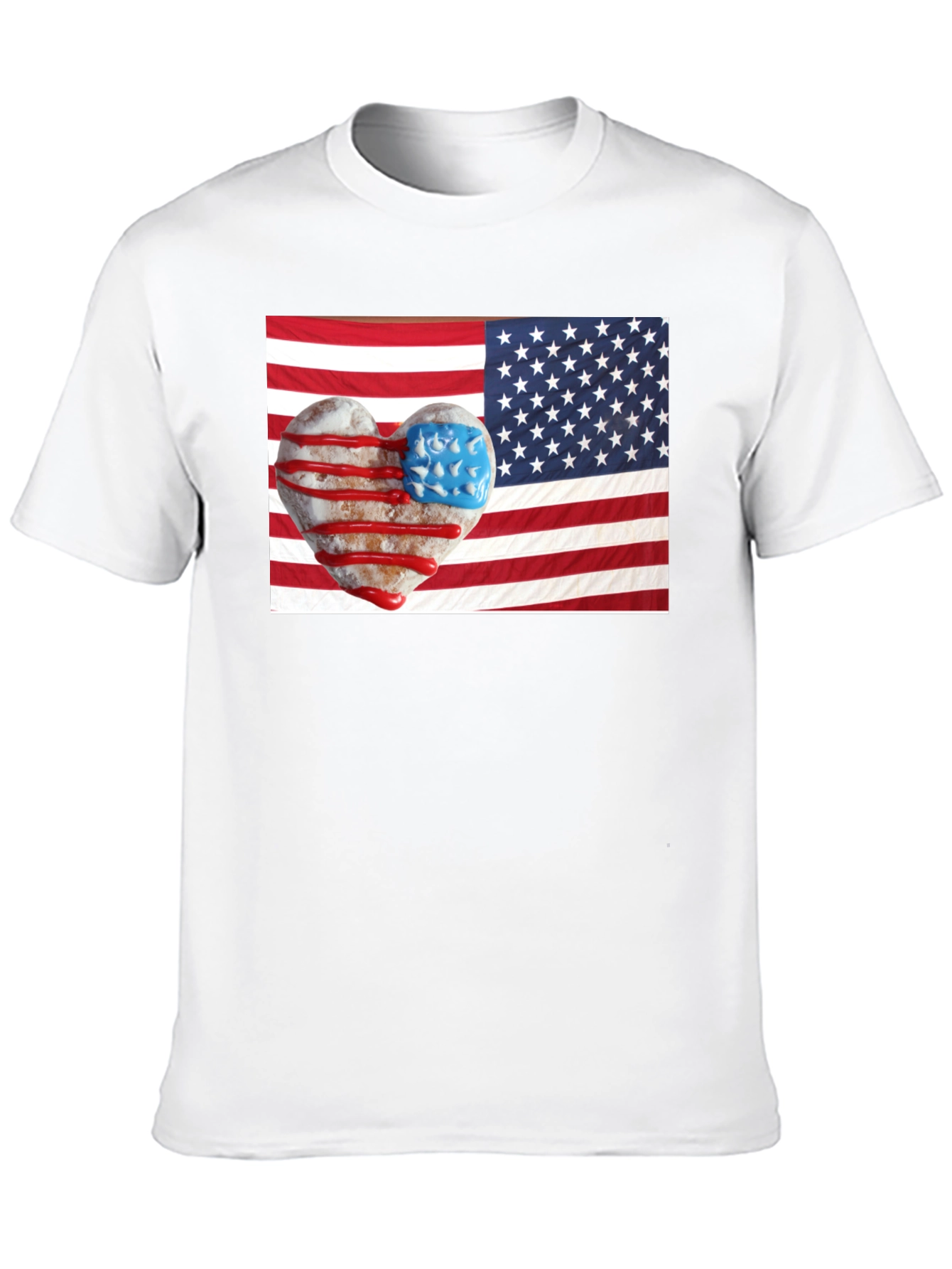 Patriotic Donut Heart USA Flag T-Shirt