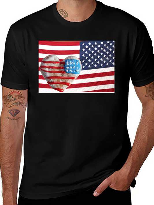 Patriotic Donut Heart USA Flag T-Shirt