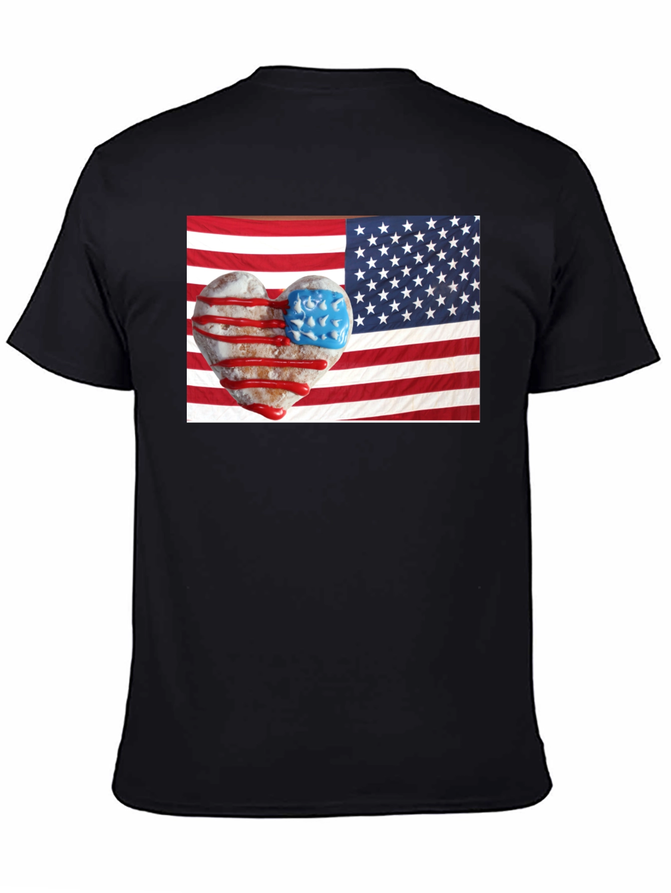 Patriotic Donut Heart USA Flag T-Shirt
