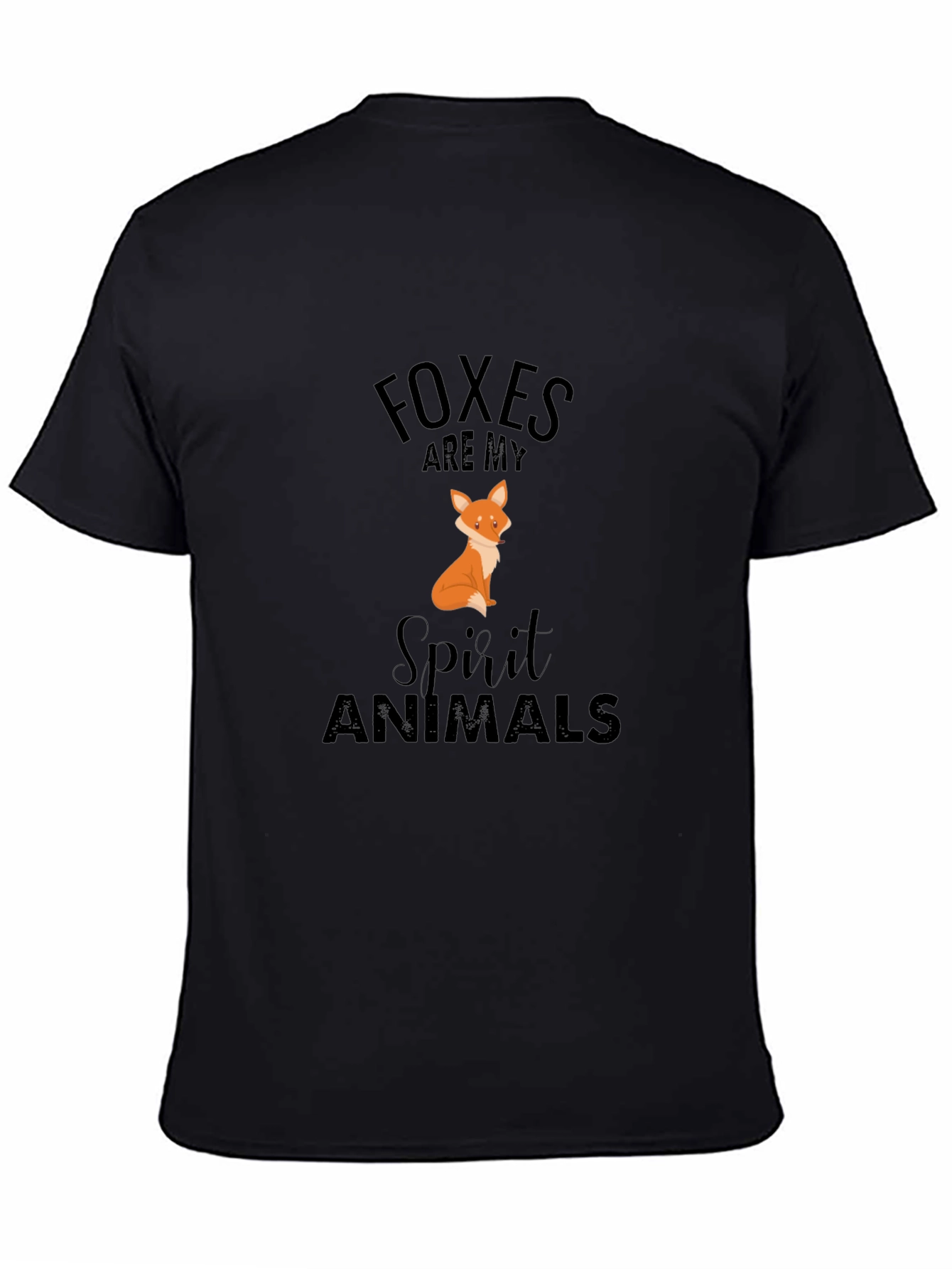 Foxes Are My Spirit Animals Black T-Shirt