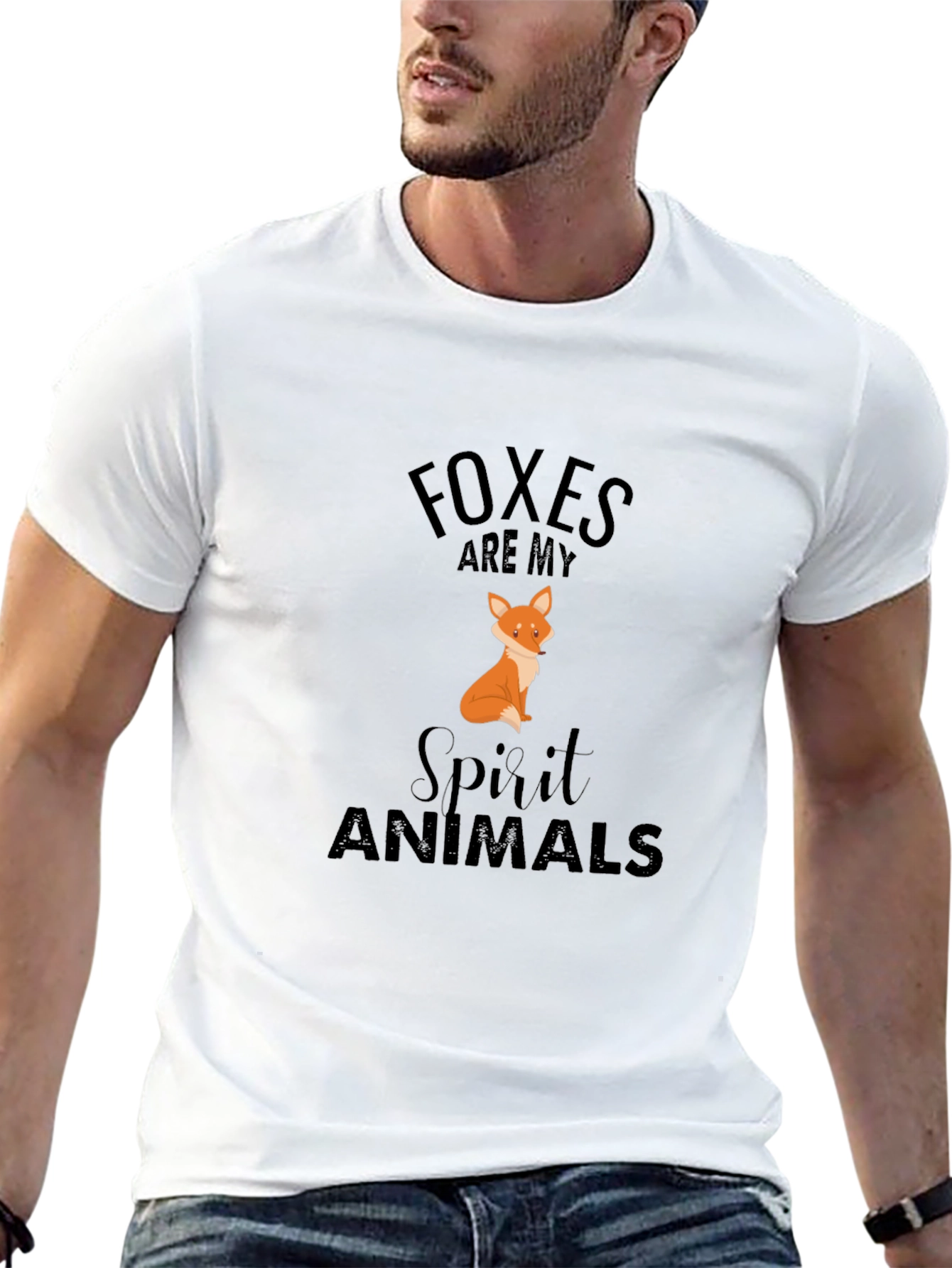 Foxes Are My Spirit Animals Black T-Shirt