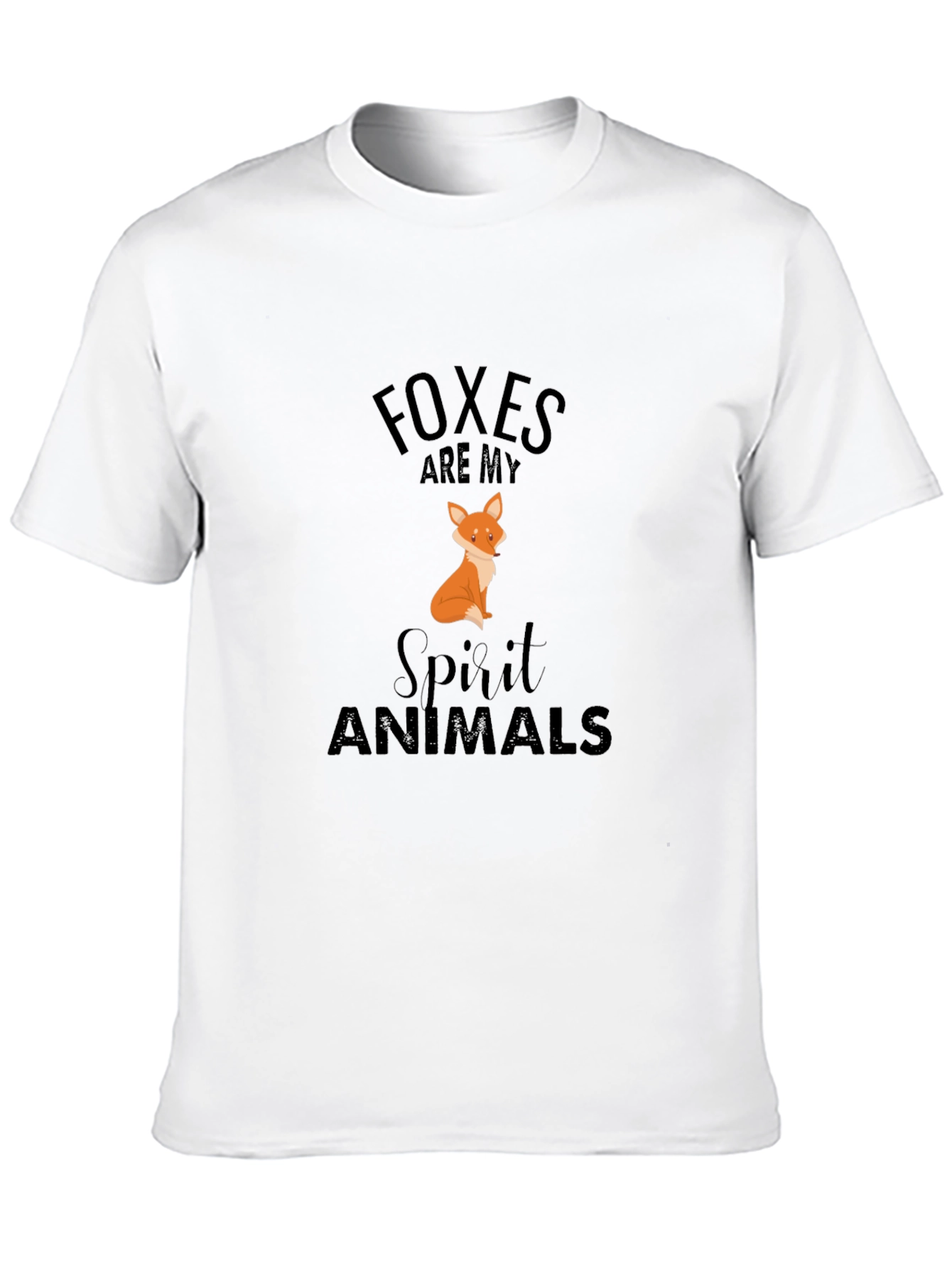 Foxes Are My Spirit Animals Black T-Shirt