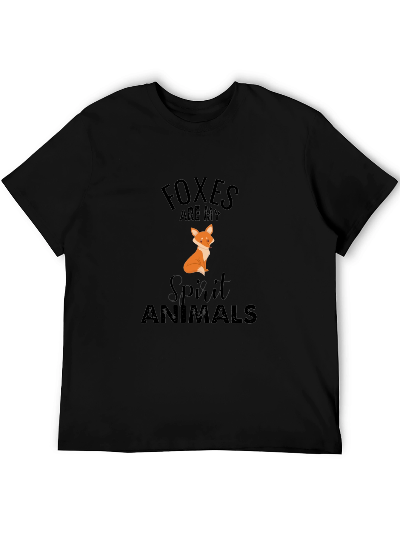 Foxes Are My Spirit Animals Black T-Shirt