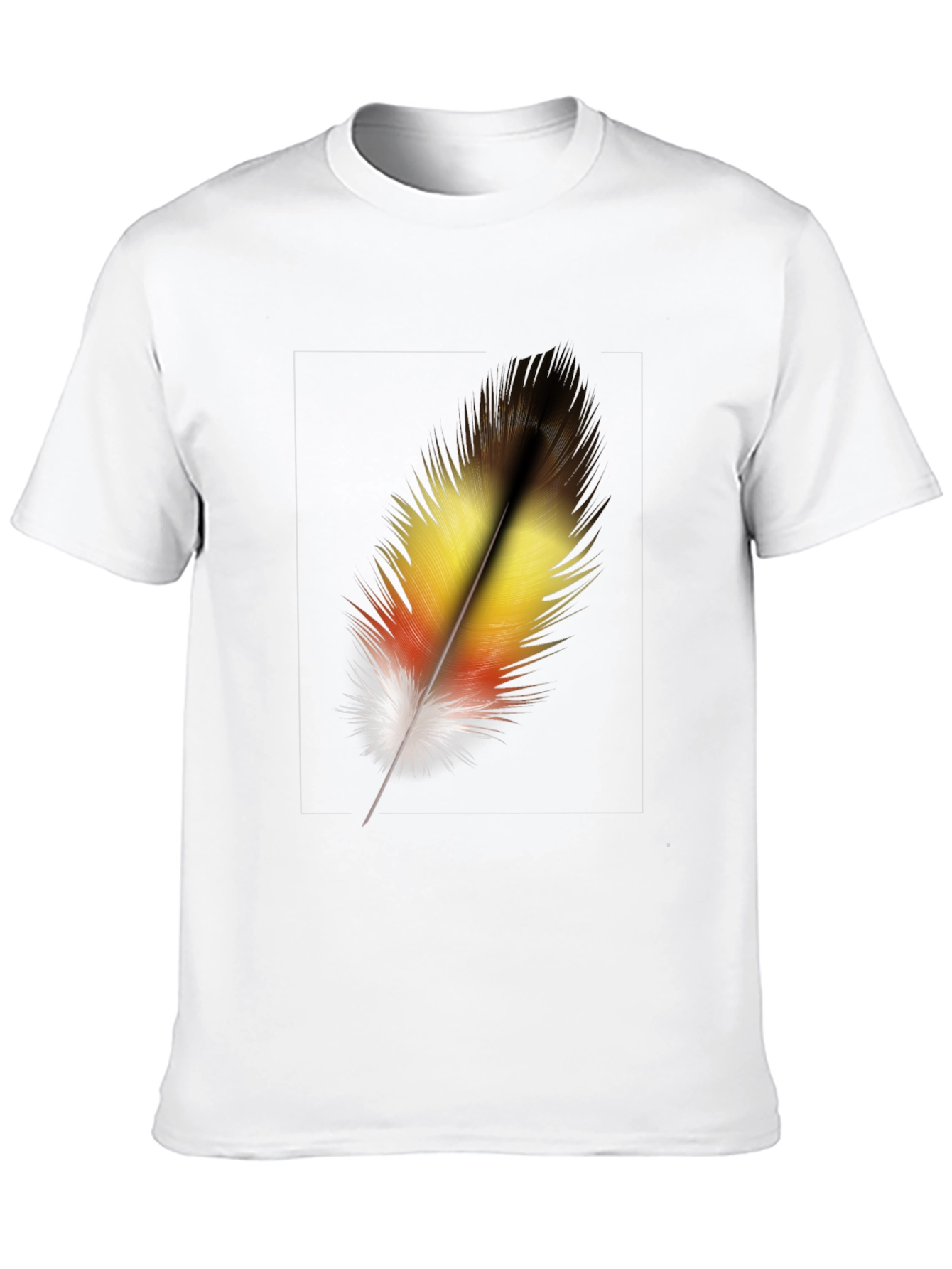 Feather Graphic Black T-Shirt - Stylish Casual Wear