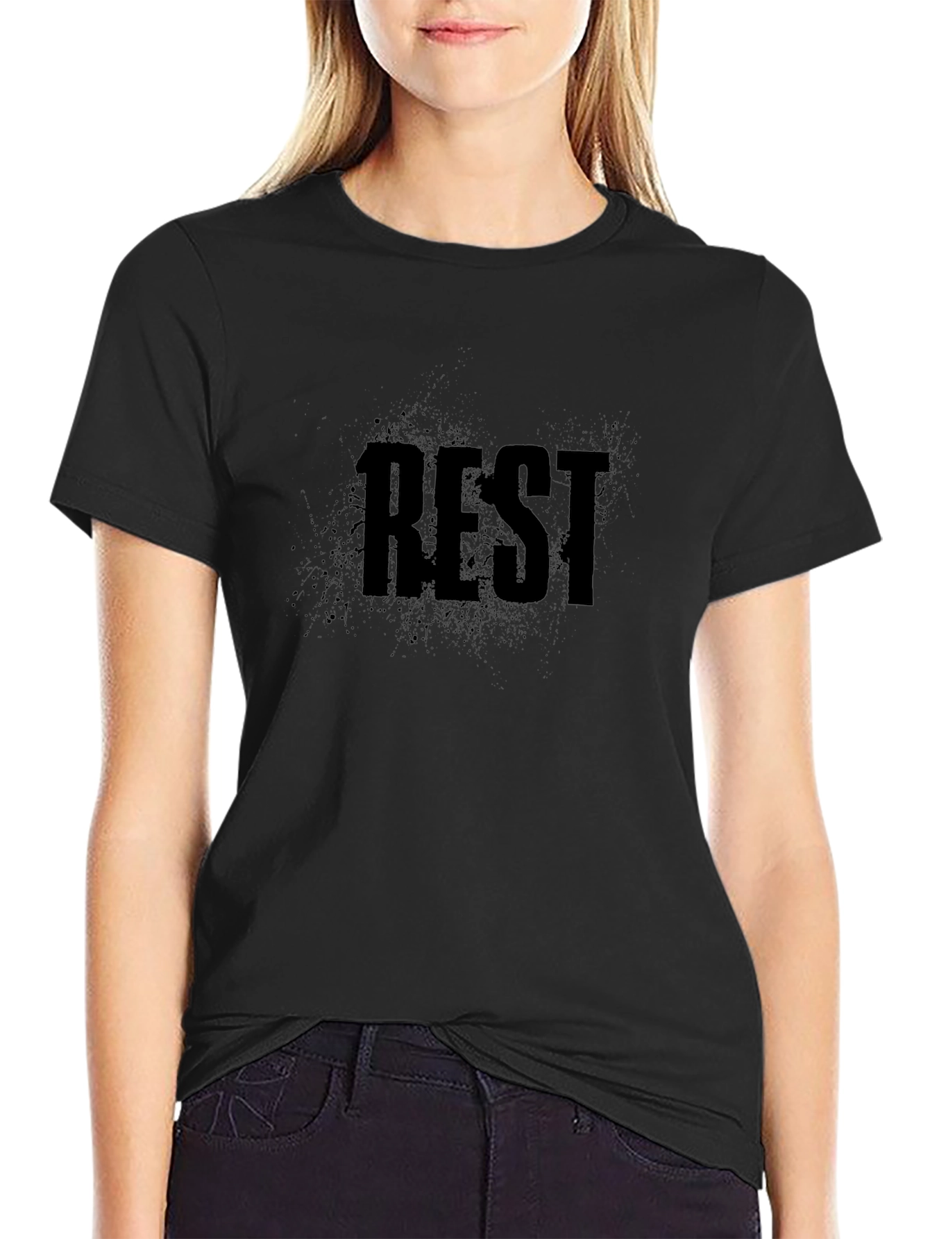 REST Graphic T-Shirt - Relaxed Fit Black Tee