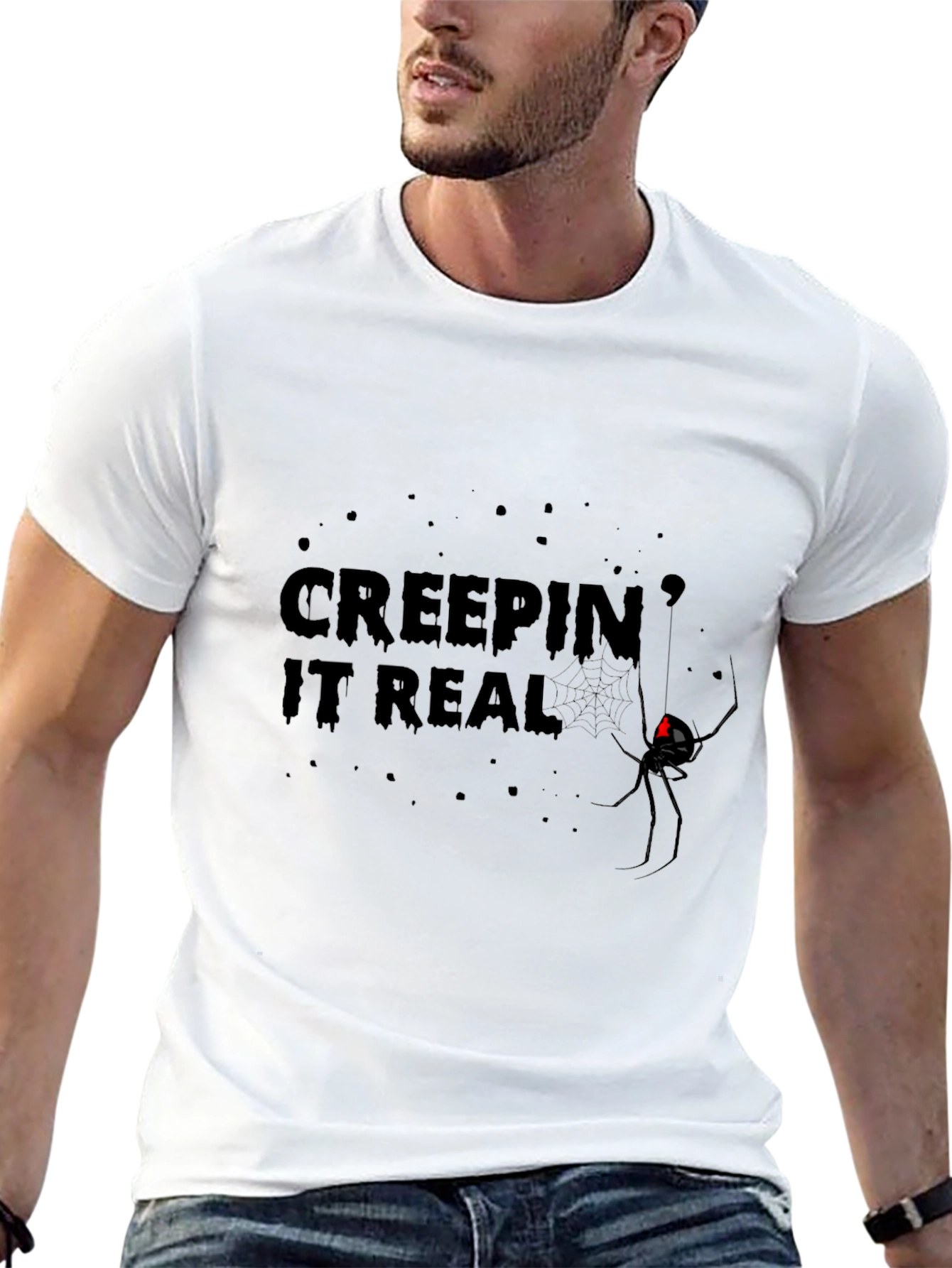 Creepin It Real Black Widow Graphic Tee