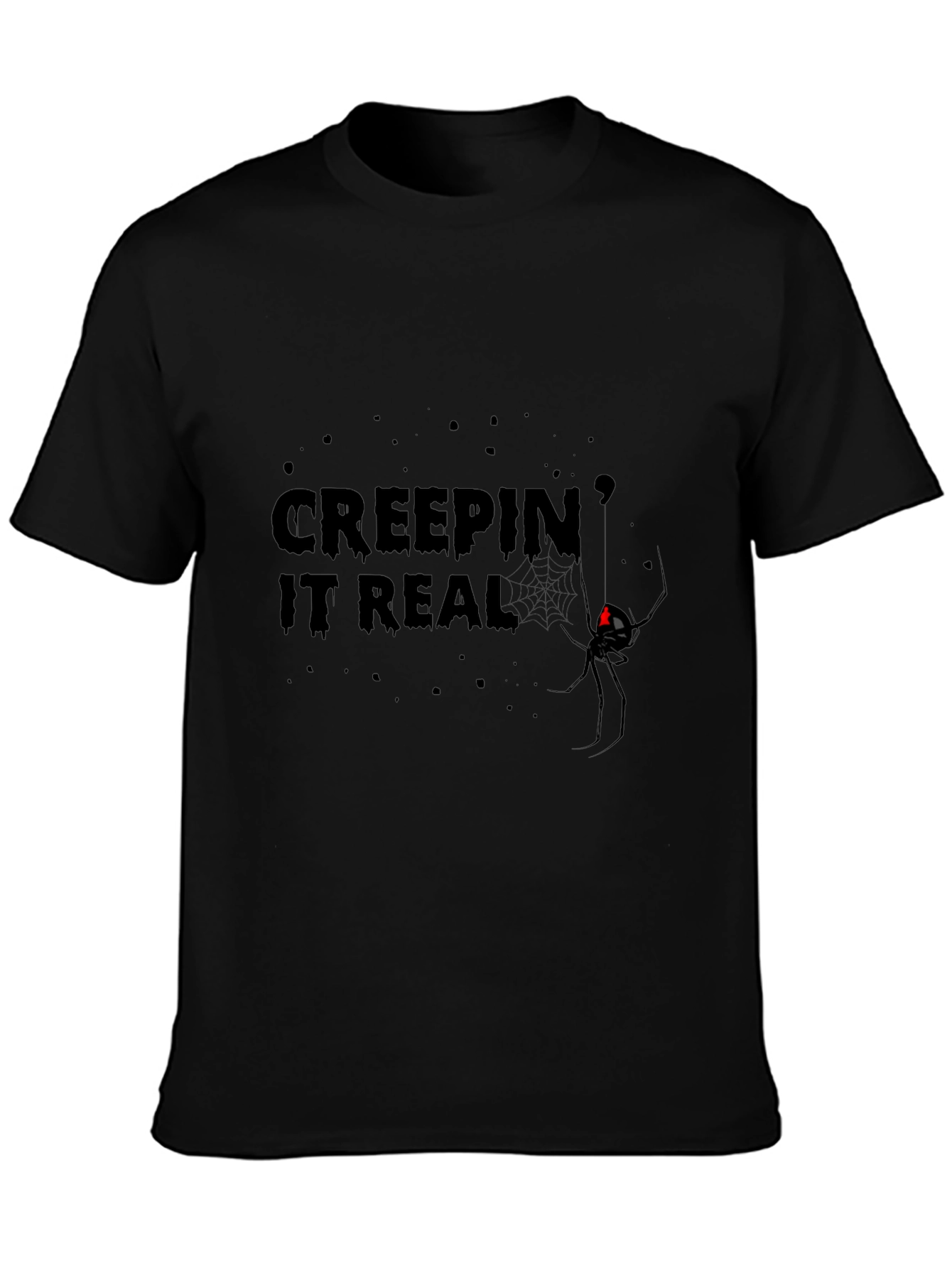 Creepin It Real Black Widow Graphic Tee