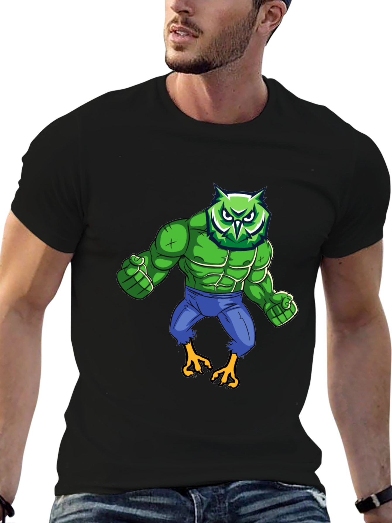 Owl Hulk Graphic T-Shirt - Black