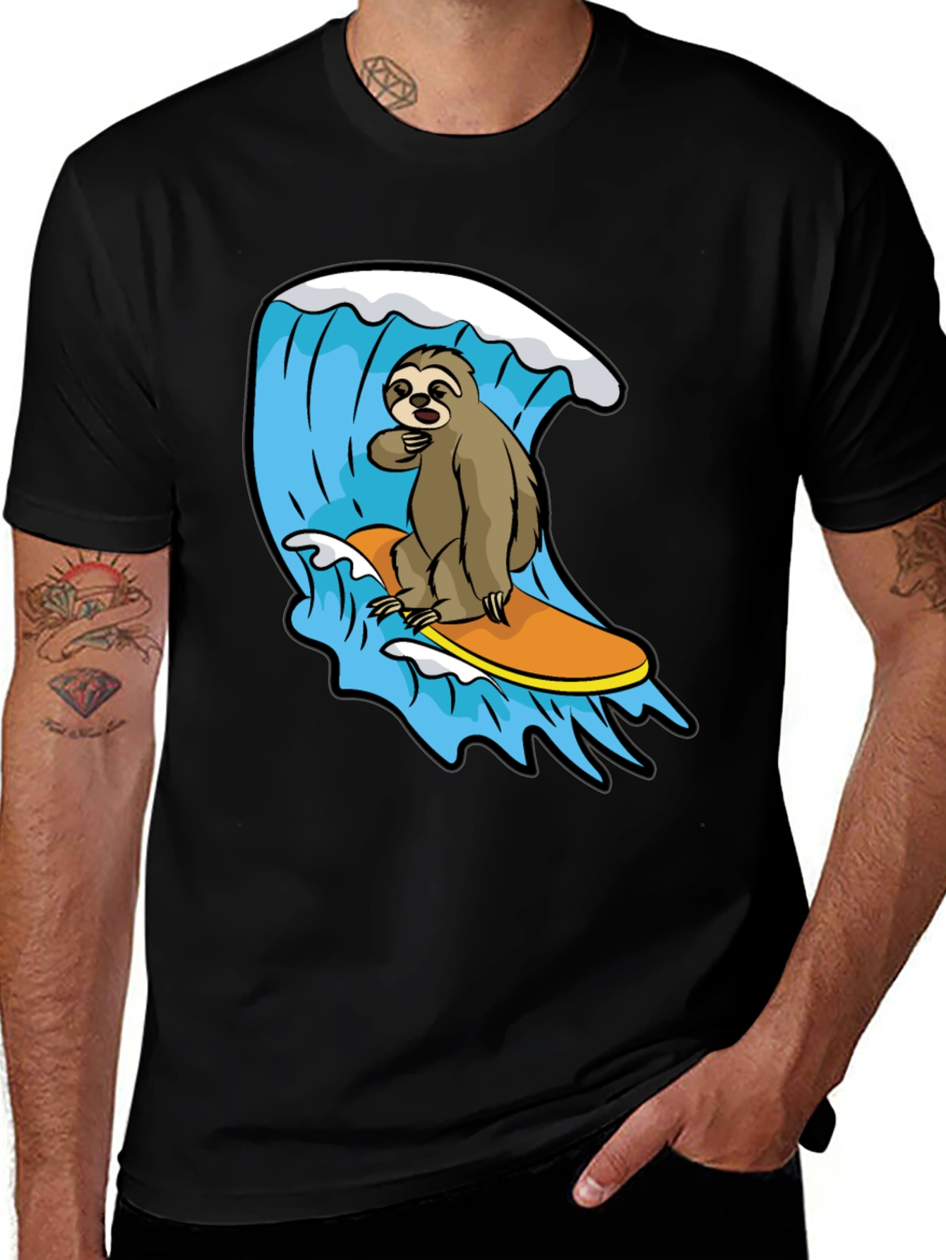 Surfing Sloth Graphic Tee