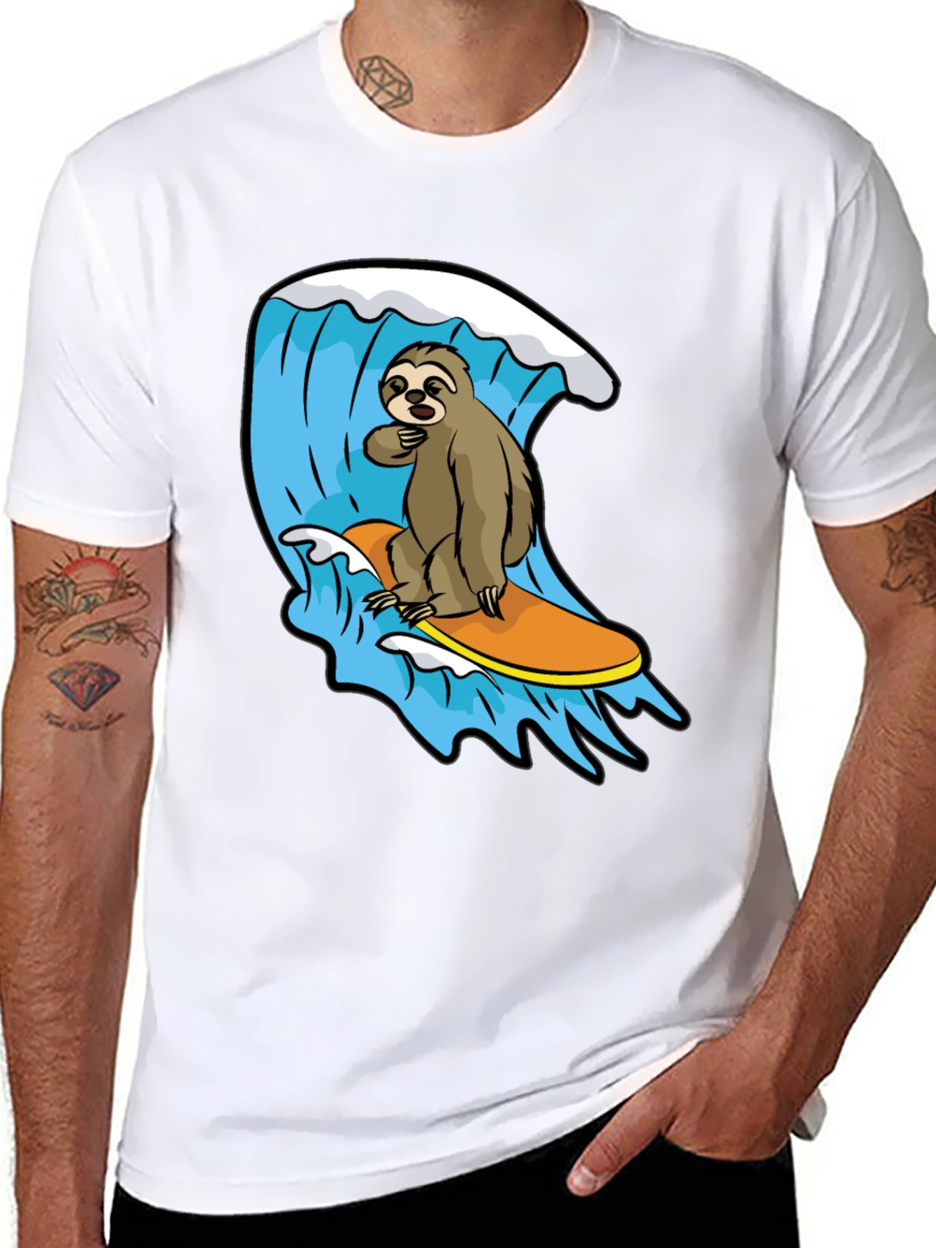 Surfing Sloth Graphic Tee