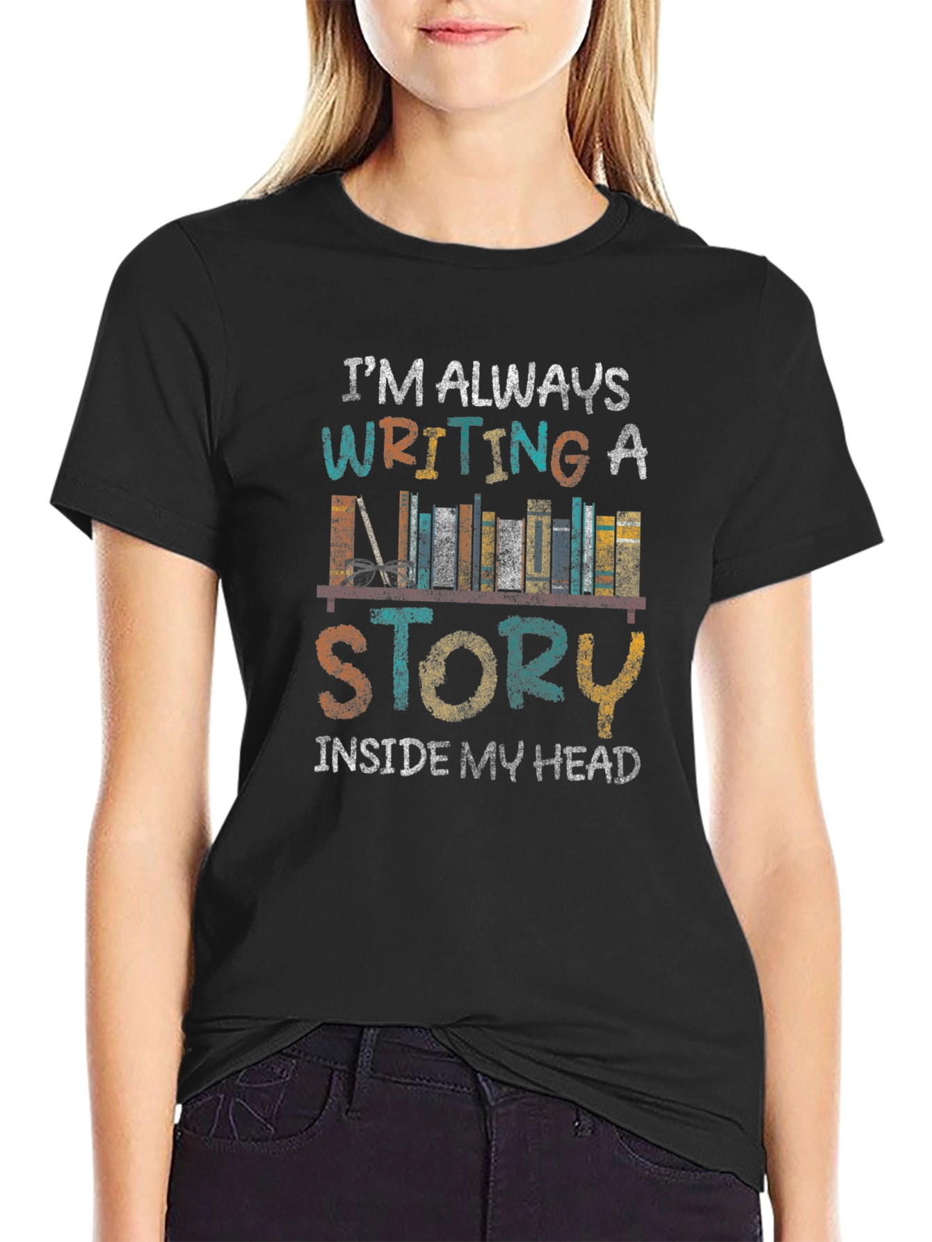 Book Lover T-Shirt: Writing a Story Tee