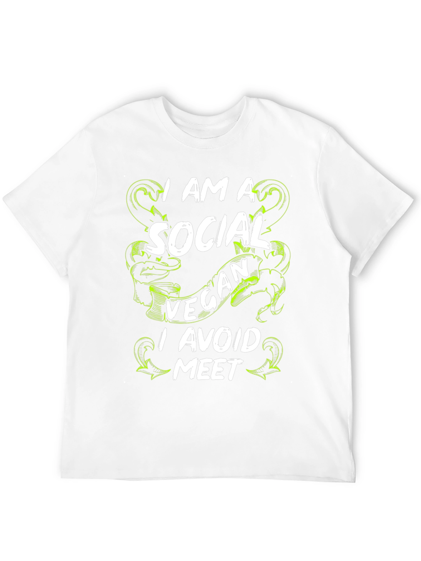 Social Vegan T-Shirt - Avoid Meet Funny Tee