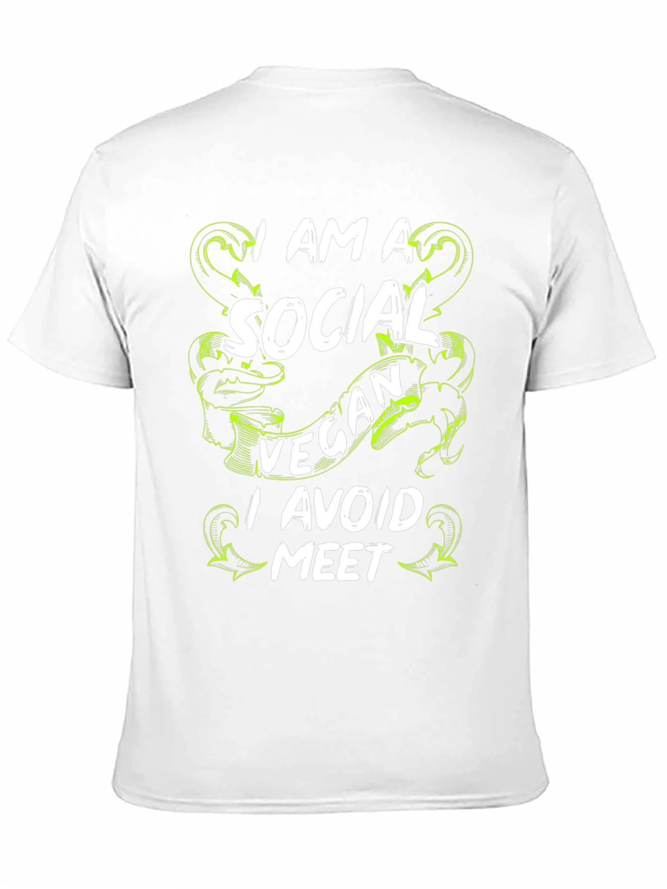 Social Vegan T-Shirt - Avoid Meet Funny Tee