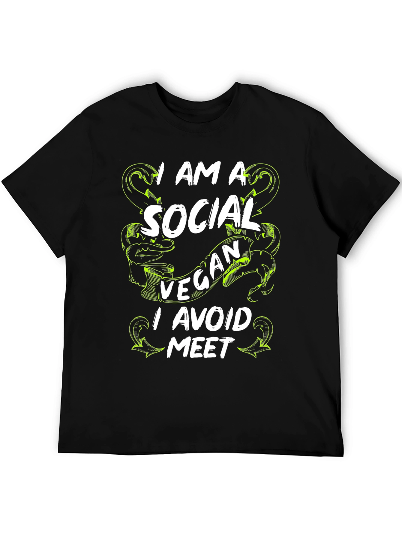 Social Vegan T-Shirt - Avoid Meet Funny Tee