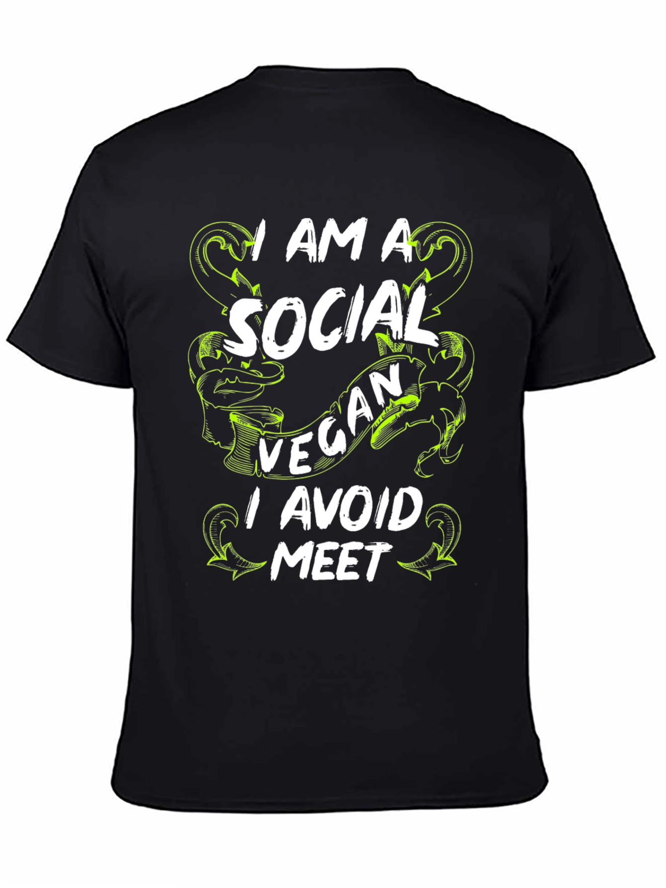 Social Vegan T-Shirt - Avoid Meet Funny Tee