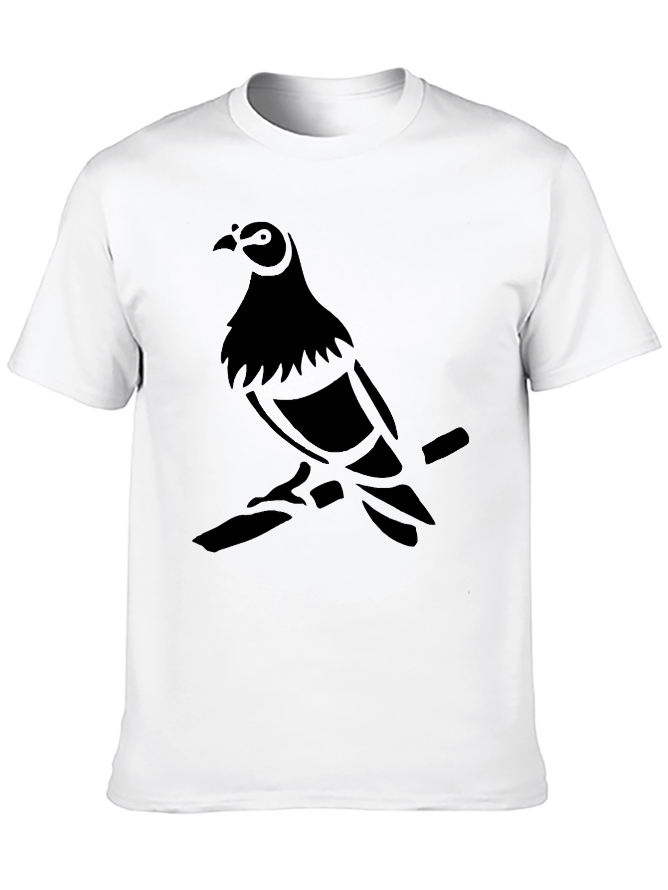 Mens Black Pigeon Graphic T-Shirt