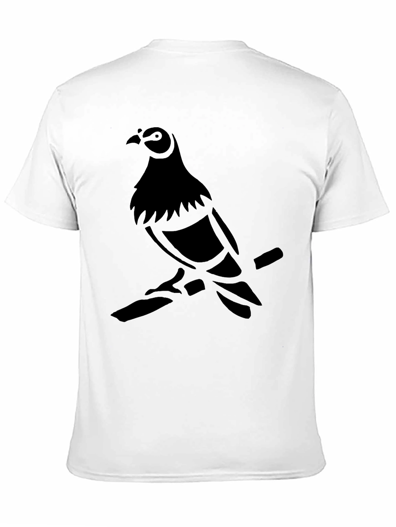 Mens Black Pigeon Graphic T-Shirt