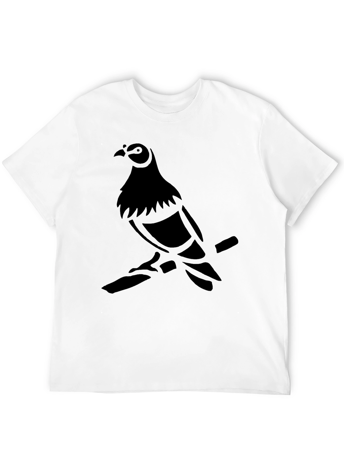 Mens Black Pigeon Graphic T-Shirt