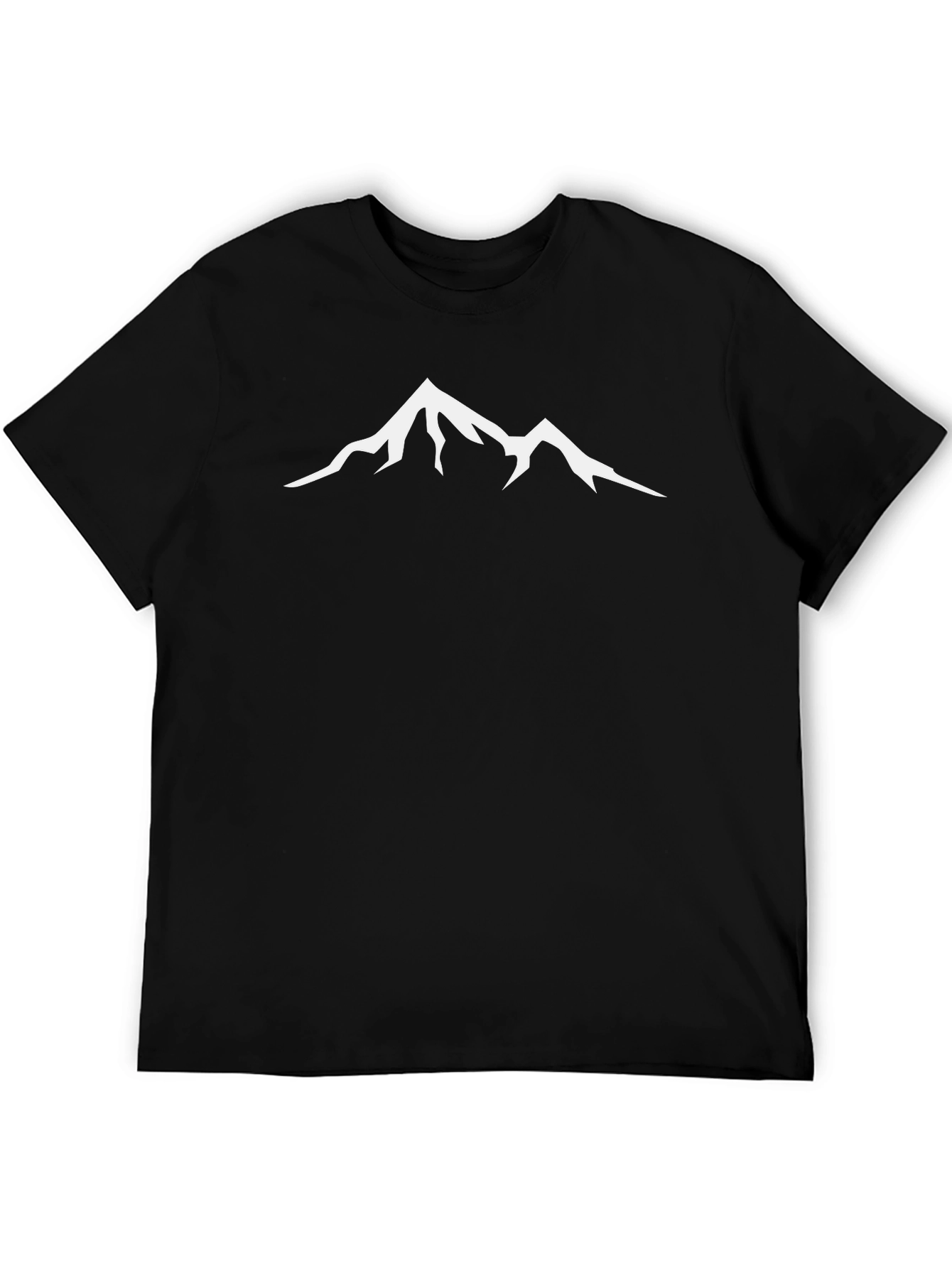 Black Tee with Mountain Peak Graphic