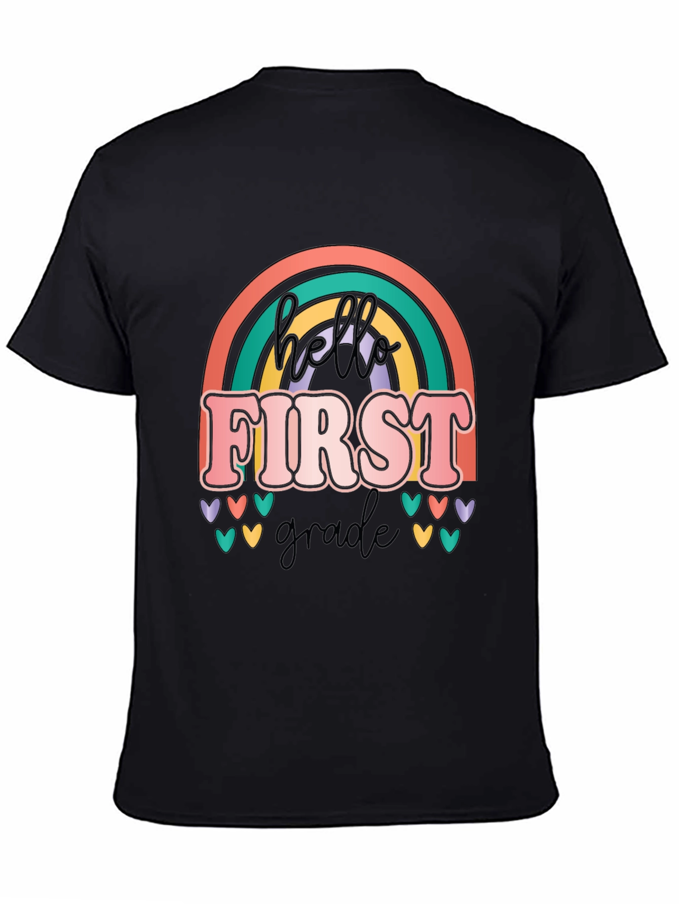 Hello First Grade T-Shirt - Rainbow Design