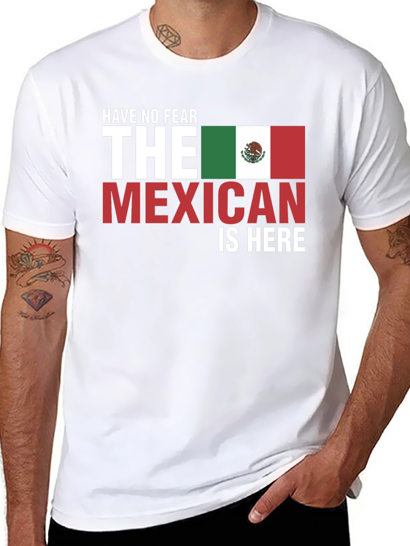 Have No Fear The Mexican Is Here Black T-Shirt