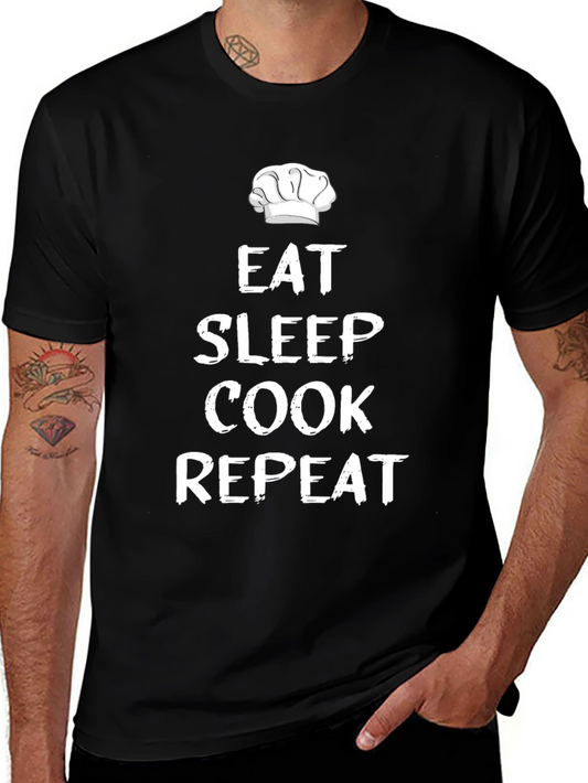 Eat Sleep Cook Repeat T-Shirt - Chefs Humor