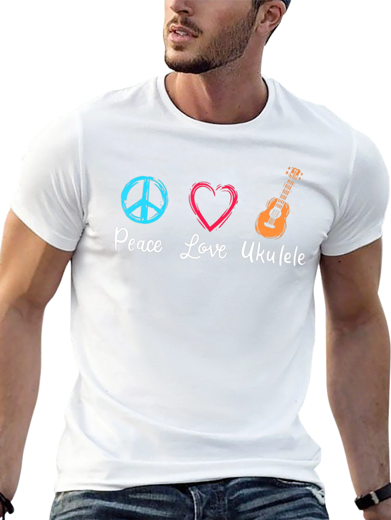 Peace Love Ukulele Graphic Tee