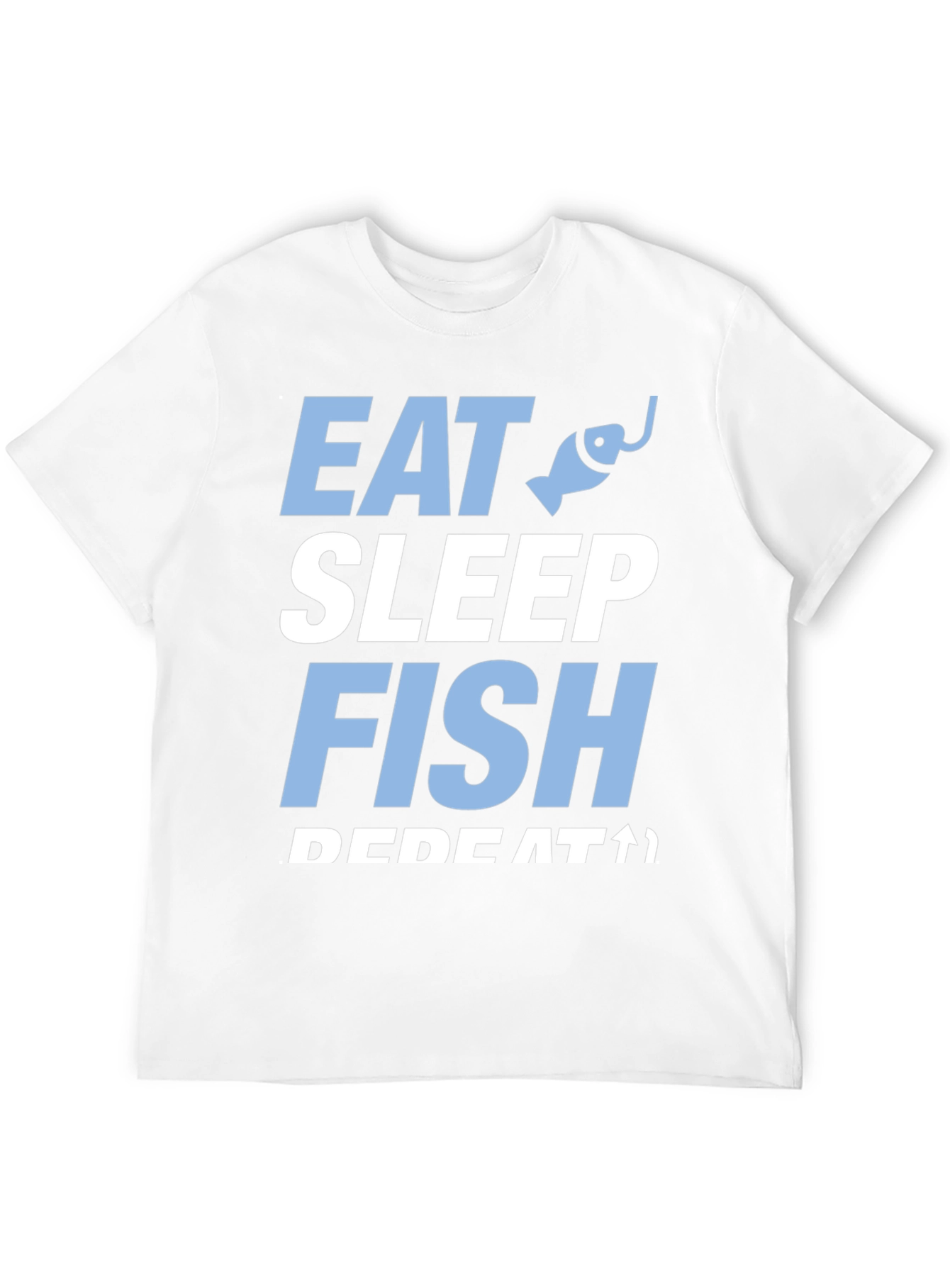 Eat Sleep Fish Repeat Black Graphic T-Shirt
