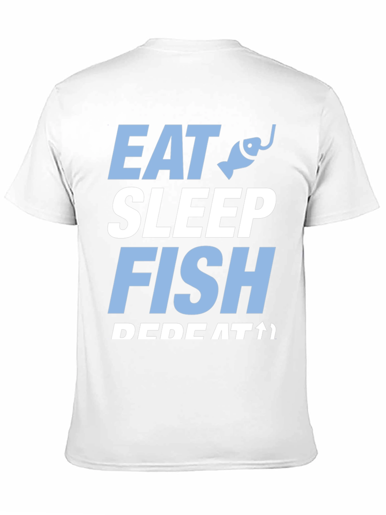 Eat Sleep Fish Repeat Black Graphic T-Shirt