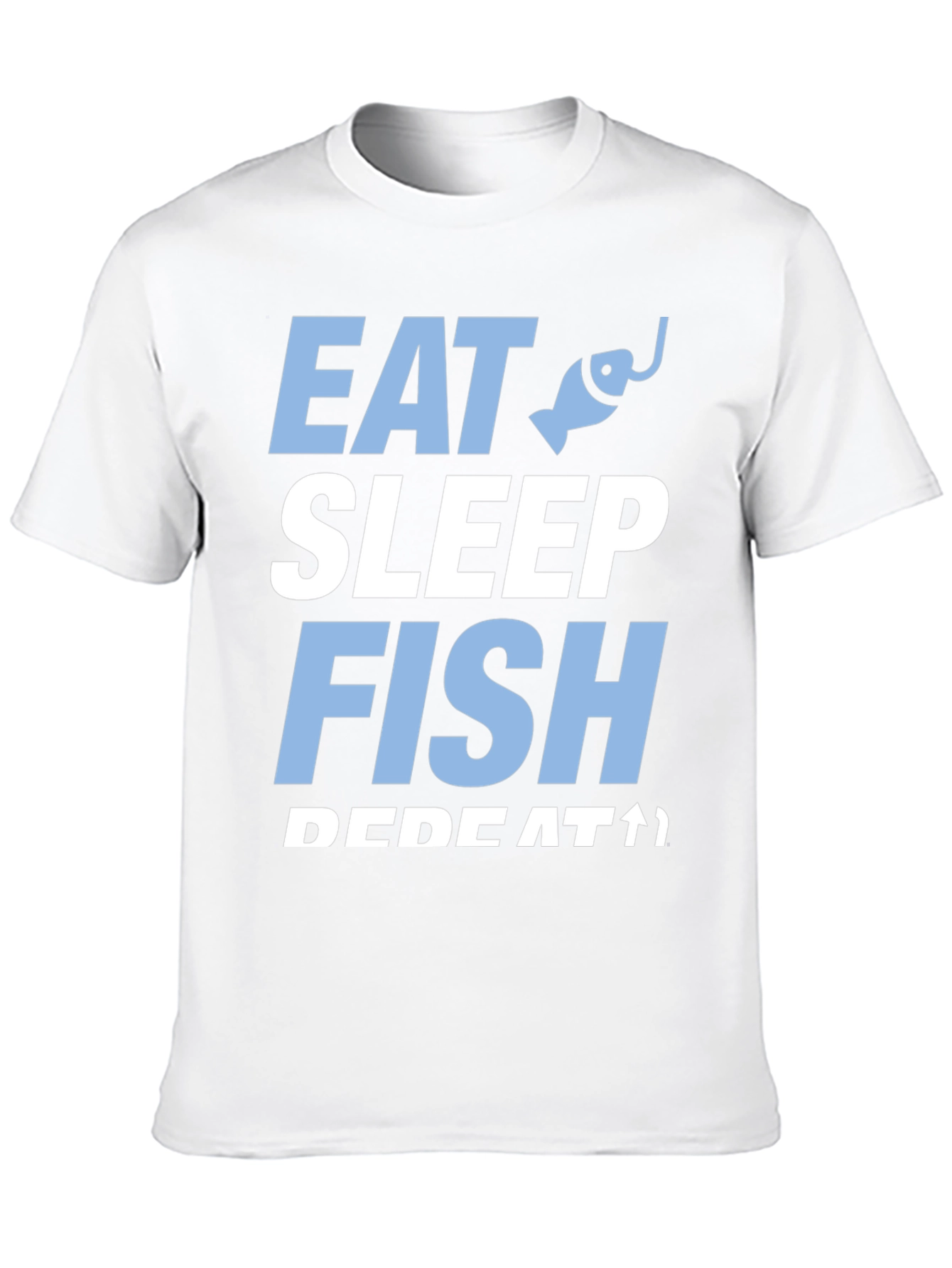 Eat Sleep Fish Repeat Black Graphic T-Shirt