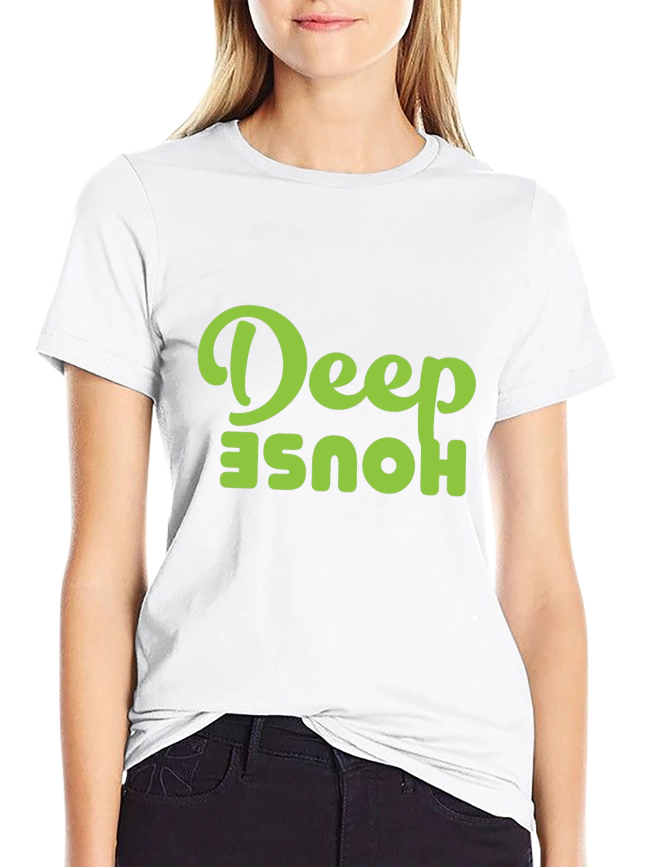 Deep House Graphic Tee - Black Cotton T-Shirt