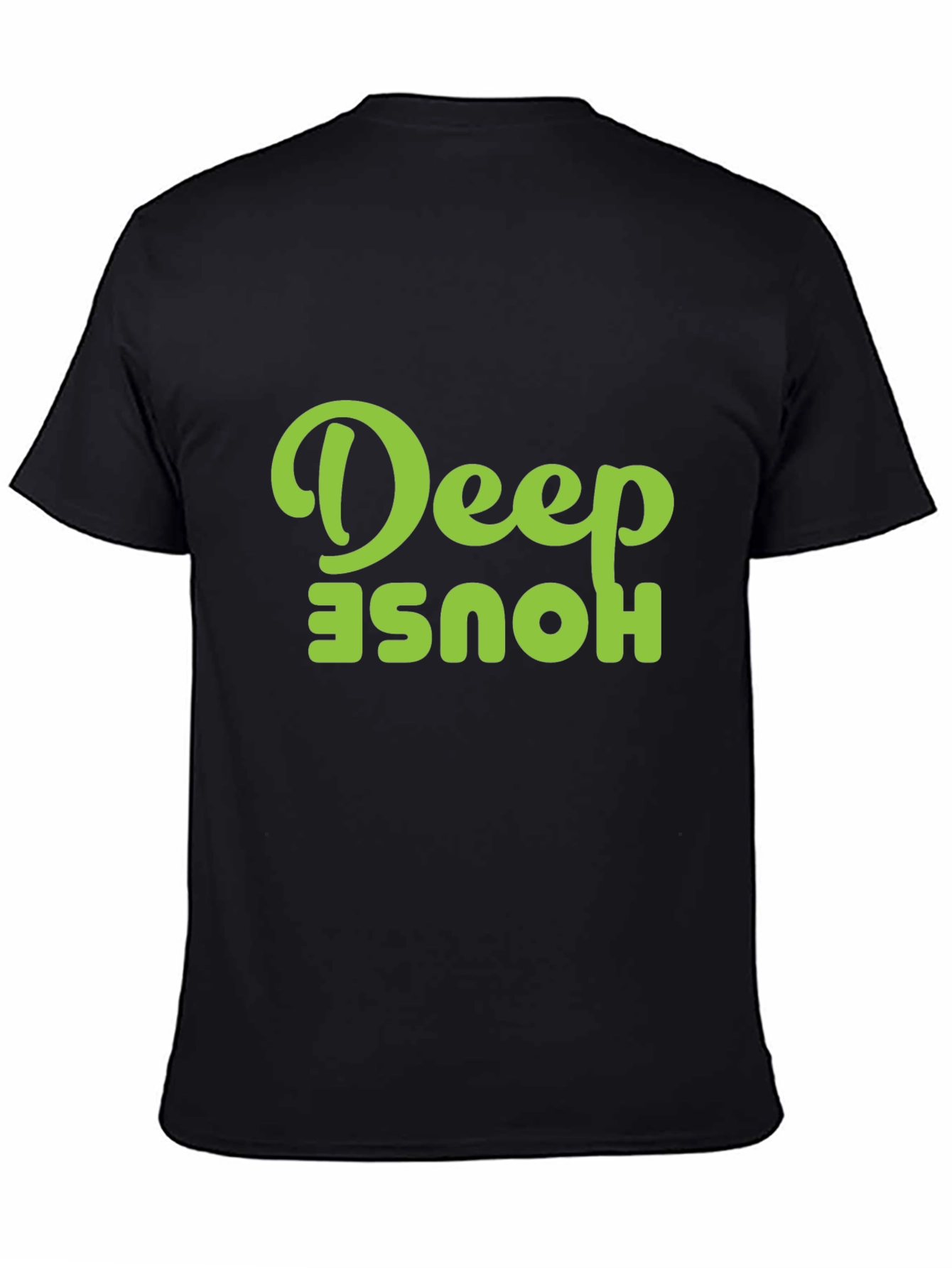 Deep House Graphic Tee - Black Cotton T-Shirt