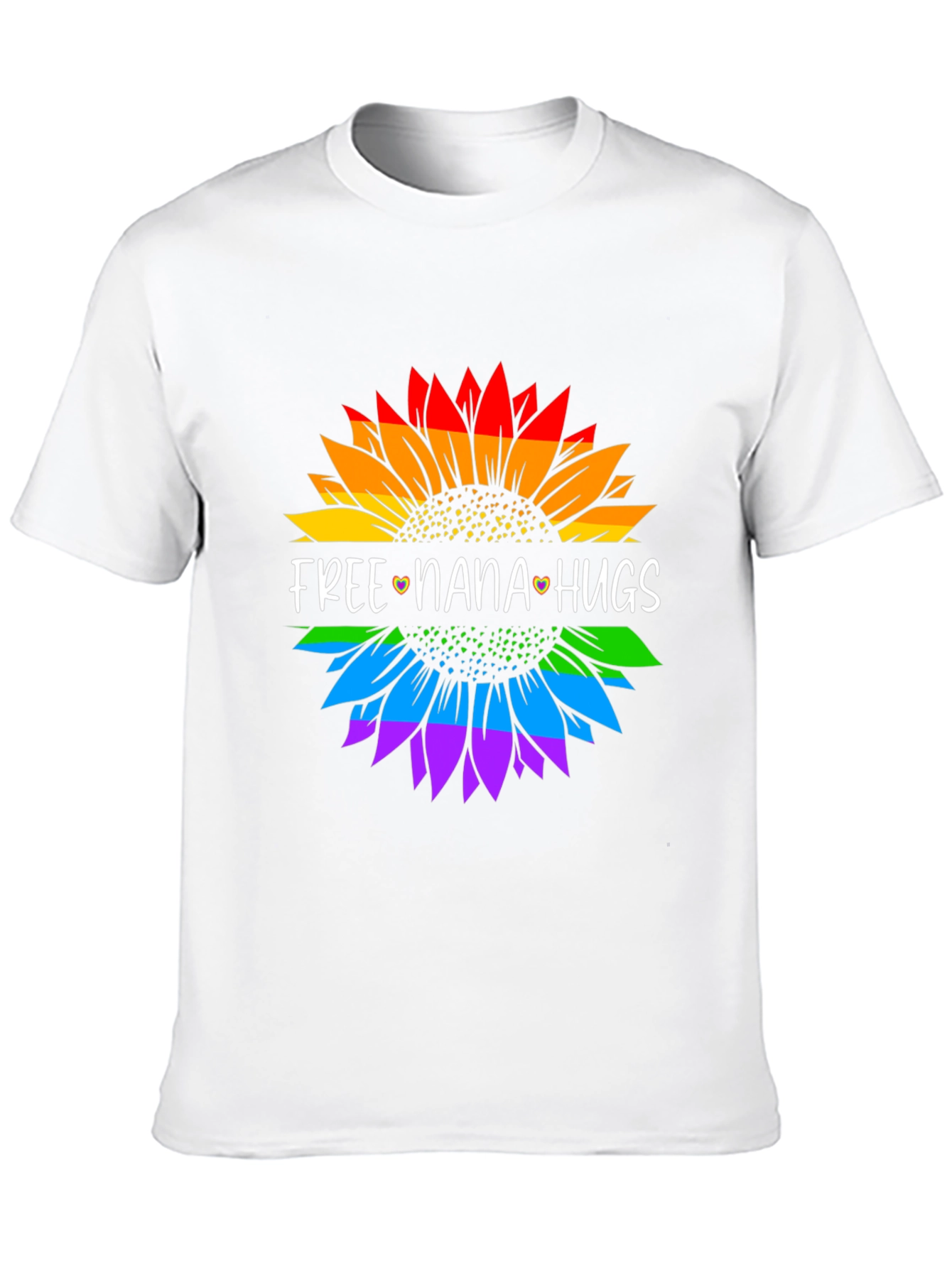 Free Nana Hugs Rainbow Sunflower T-Shirt