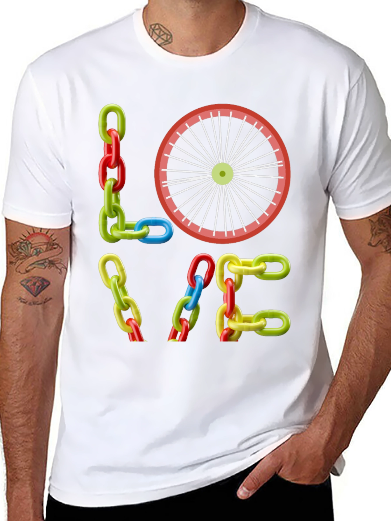 LOVE Bike Chain T-Shirt - Cycling Fan Tee