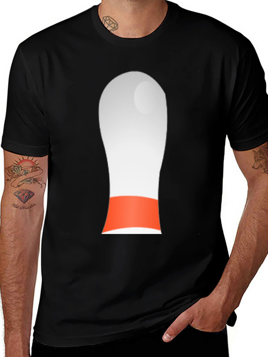 Novelty Bowling Pin Graphic Tee - Black