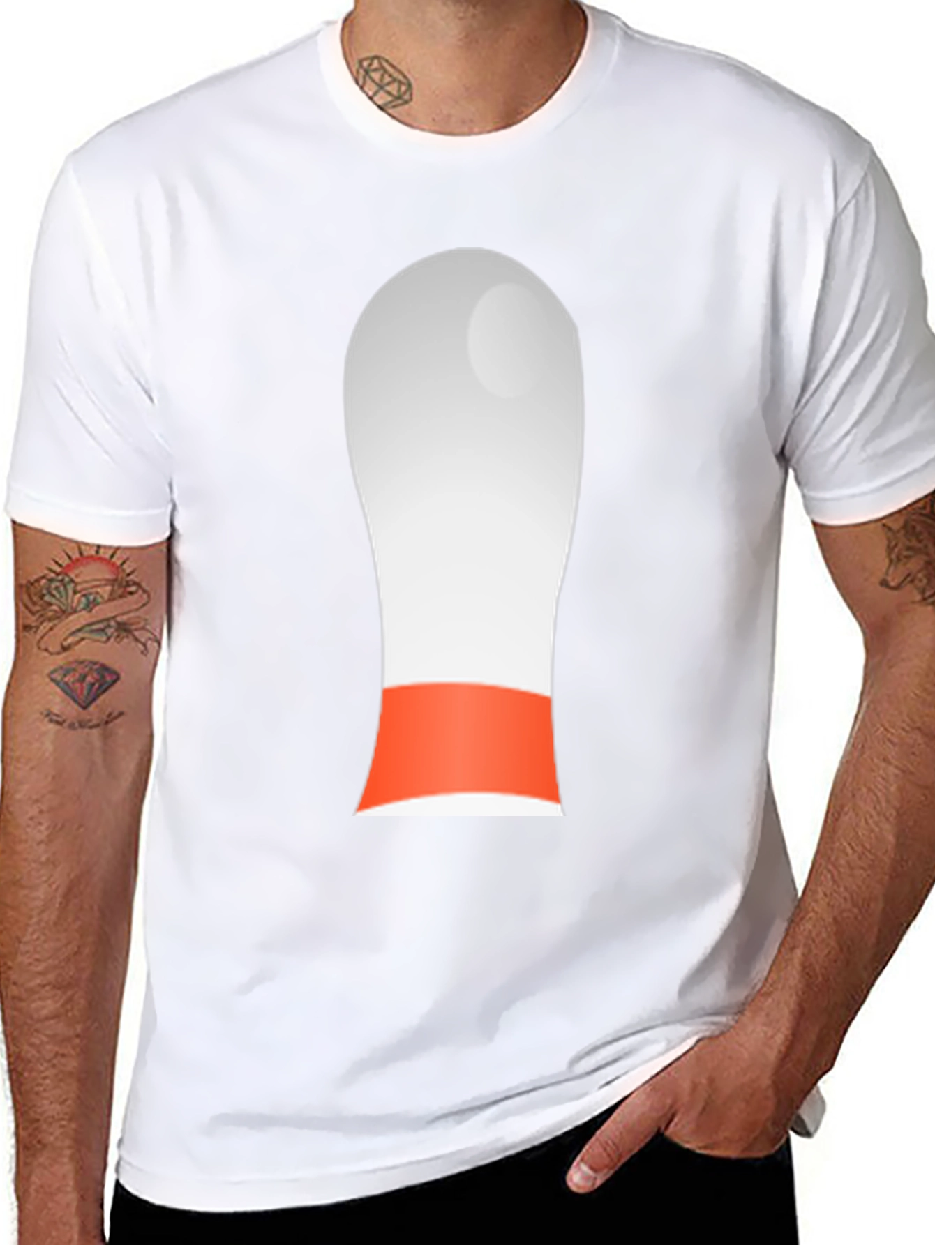 Novelty Bowling Pin Graphic Tee - Black