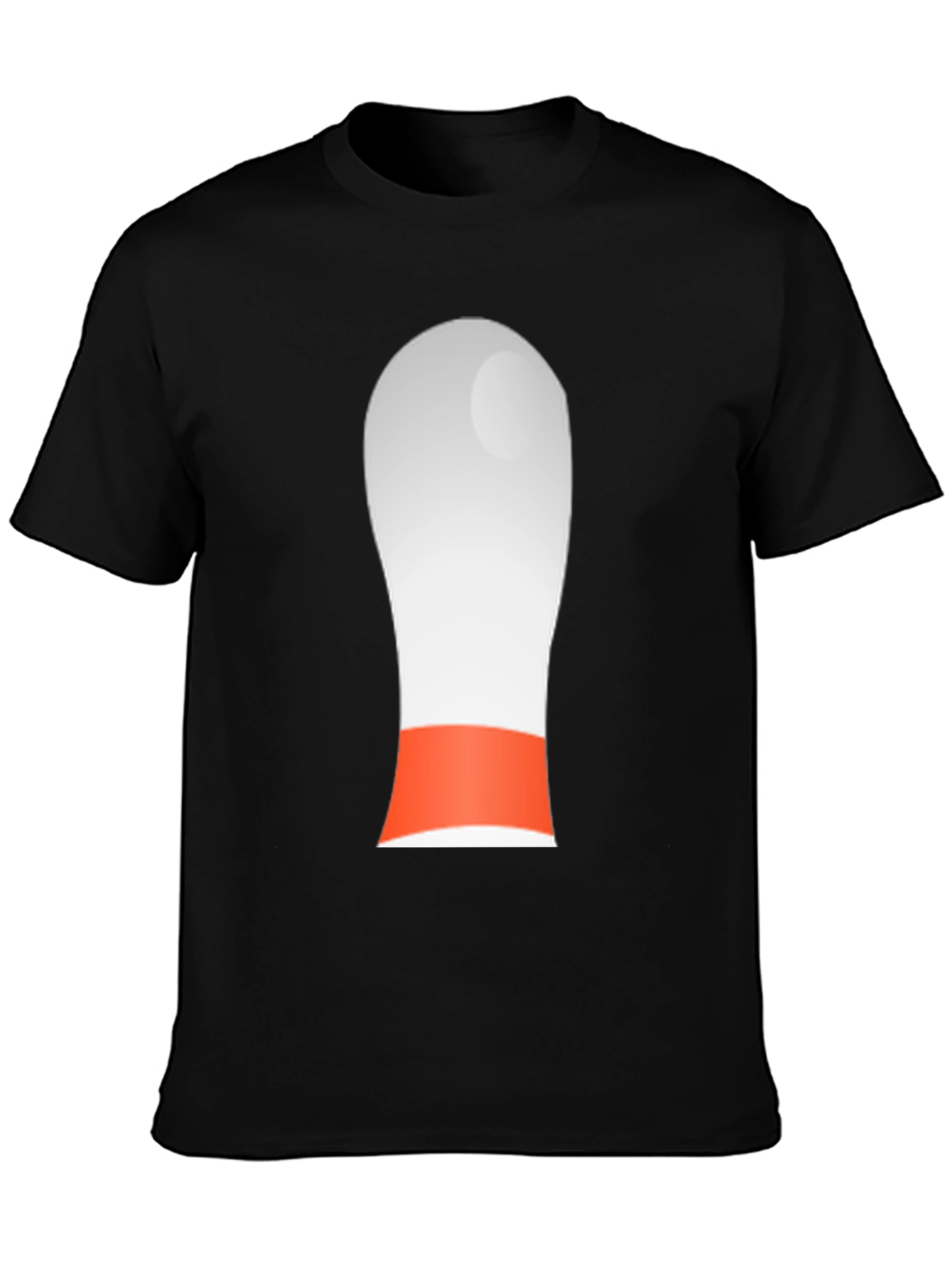Novelty Bowling Pin Graphic Tee - Black
