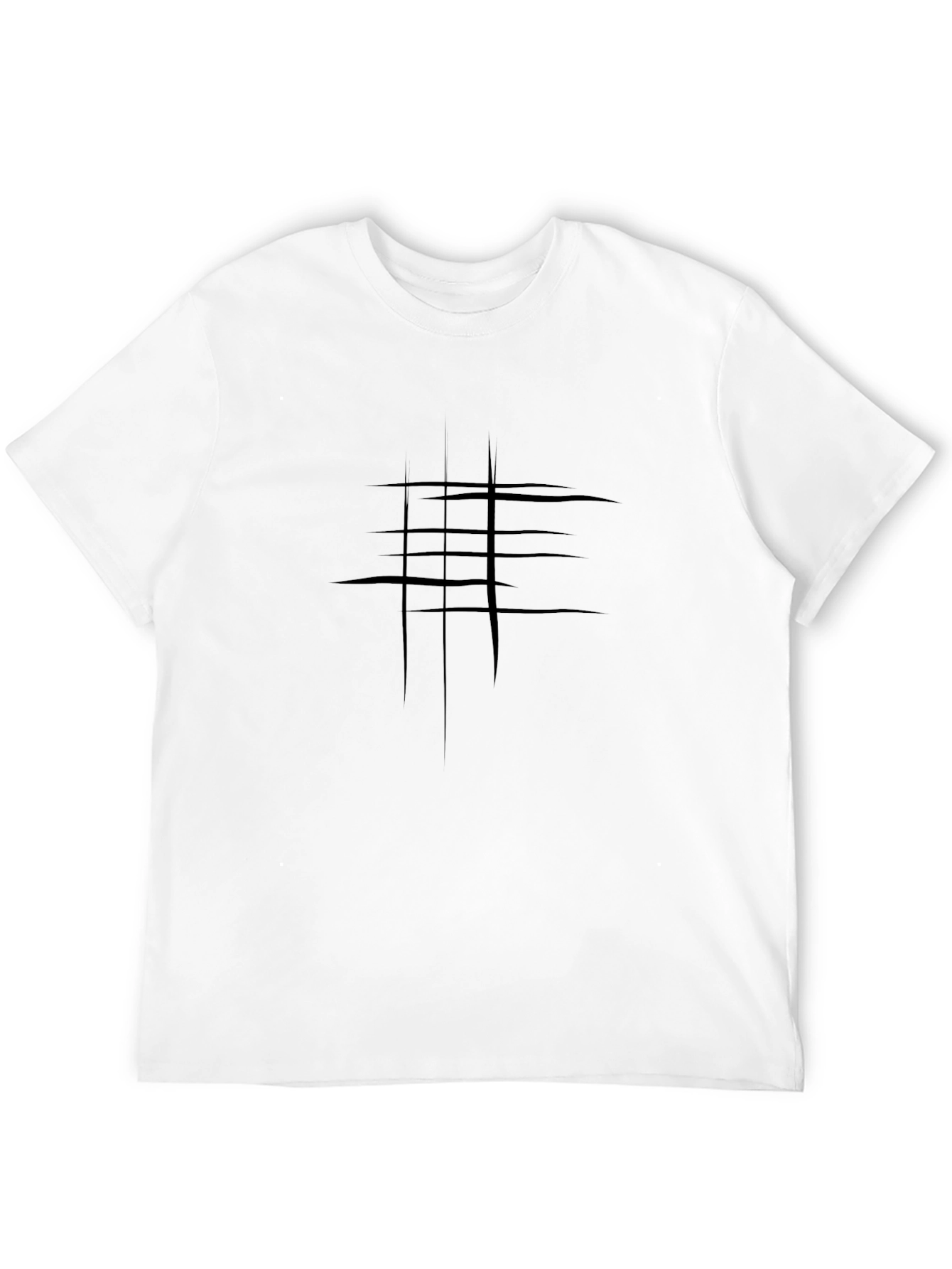 Modern Black T-Shirt with Abstract Line Design