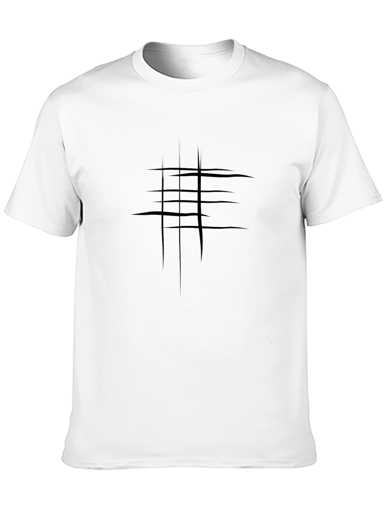 Modern Black T-Shirt with Abstract Line Design