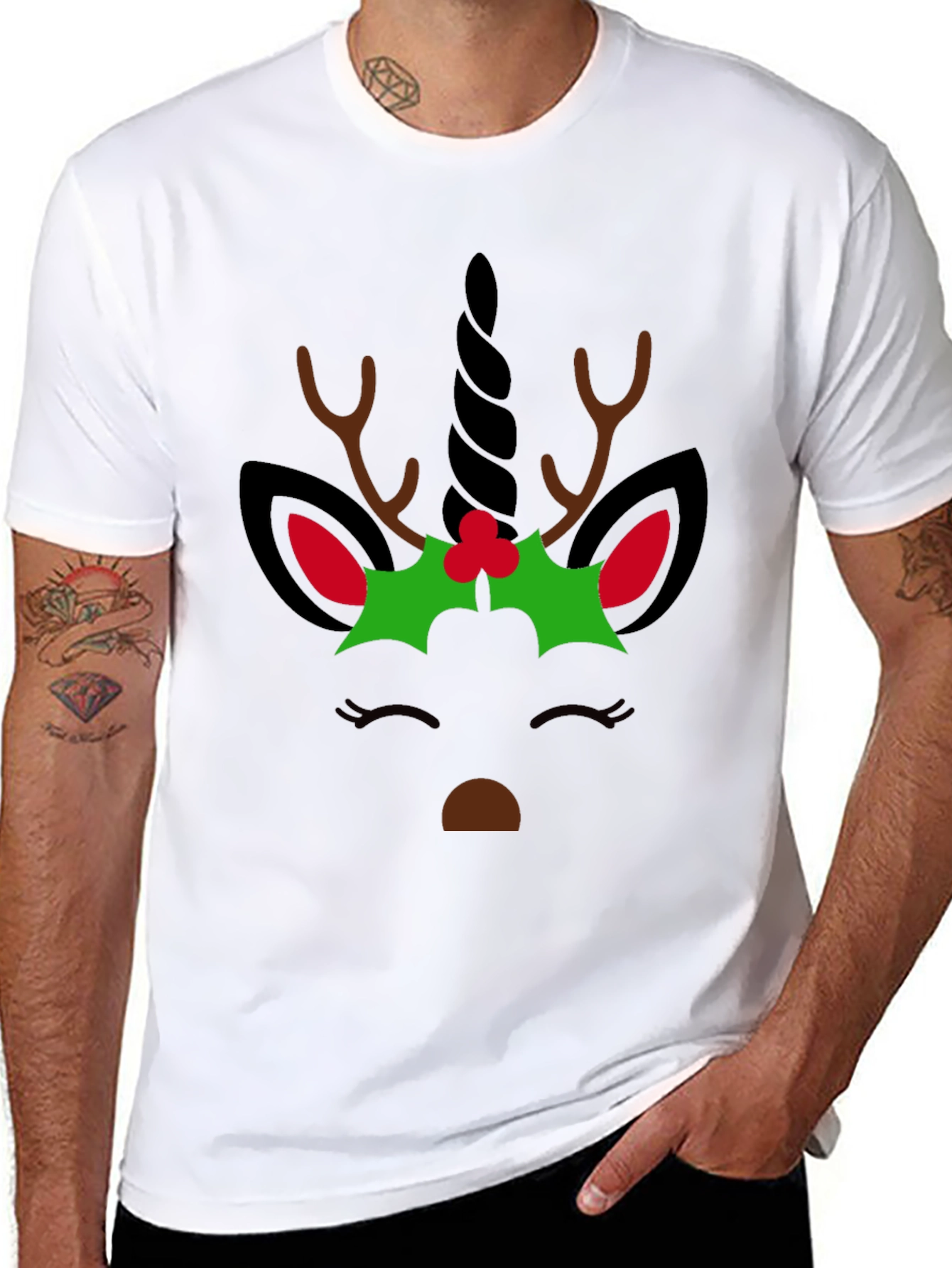 Unicorn Reindeer Christmas T-Shirt