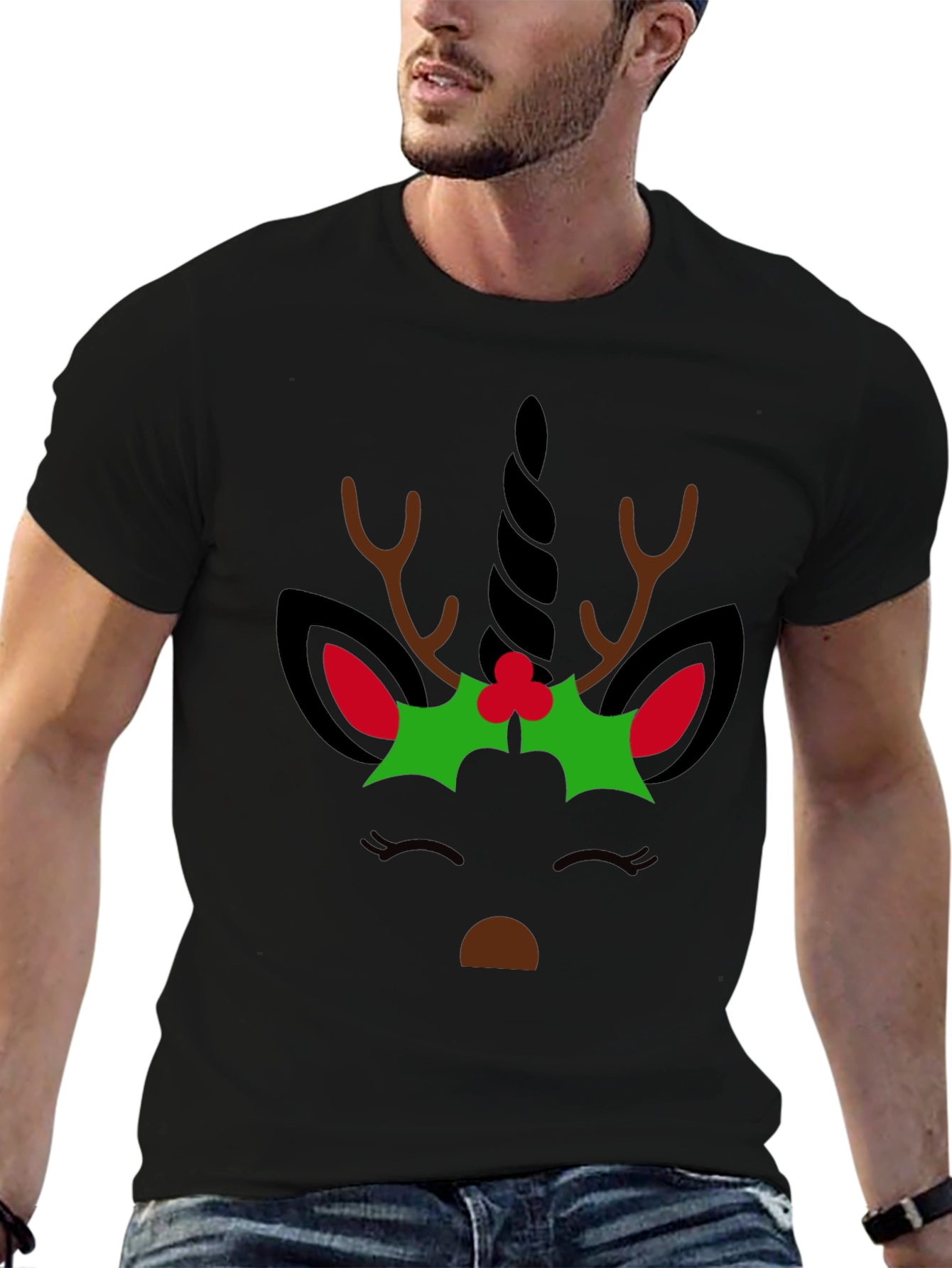 Unicorn Reindeer Christmas T-Shirt