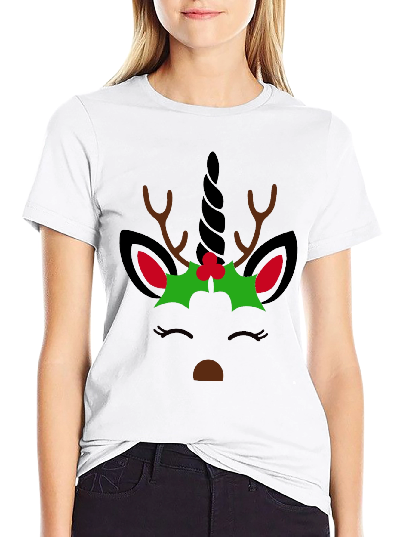 Unicorn Reindeer Christmas T-Shirt