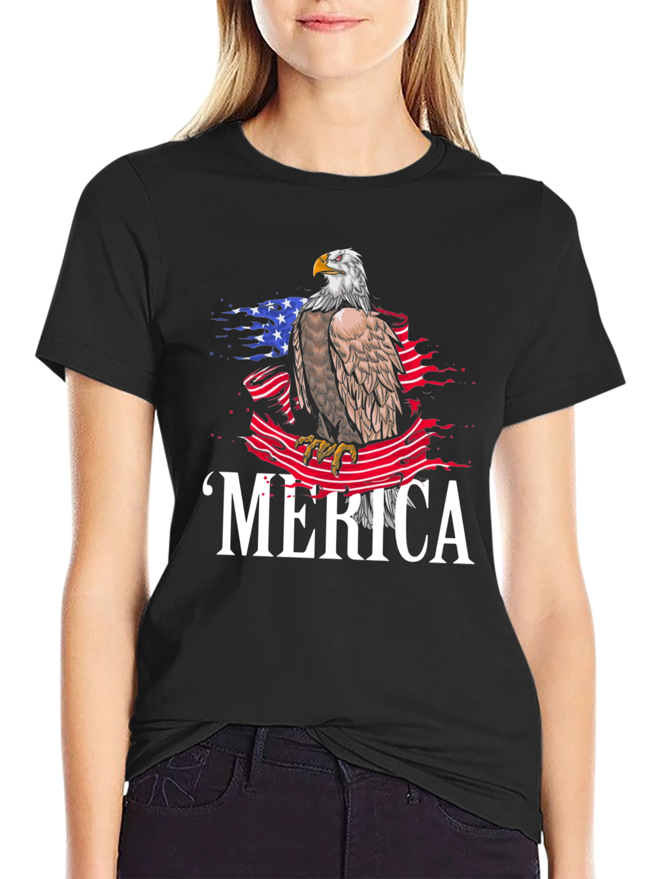 Patriotic Eagle Merica T-Shirt - USA Pride